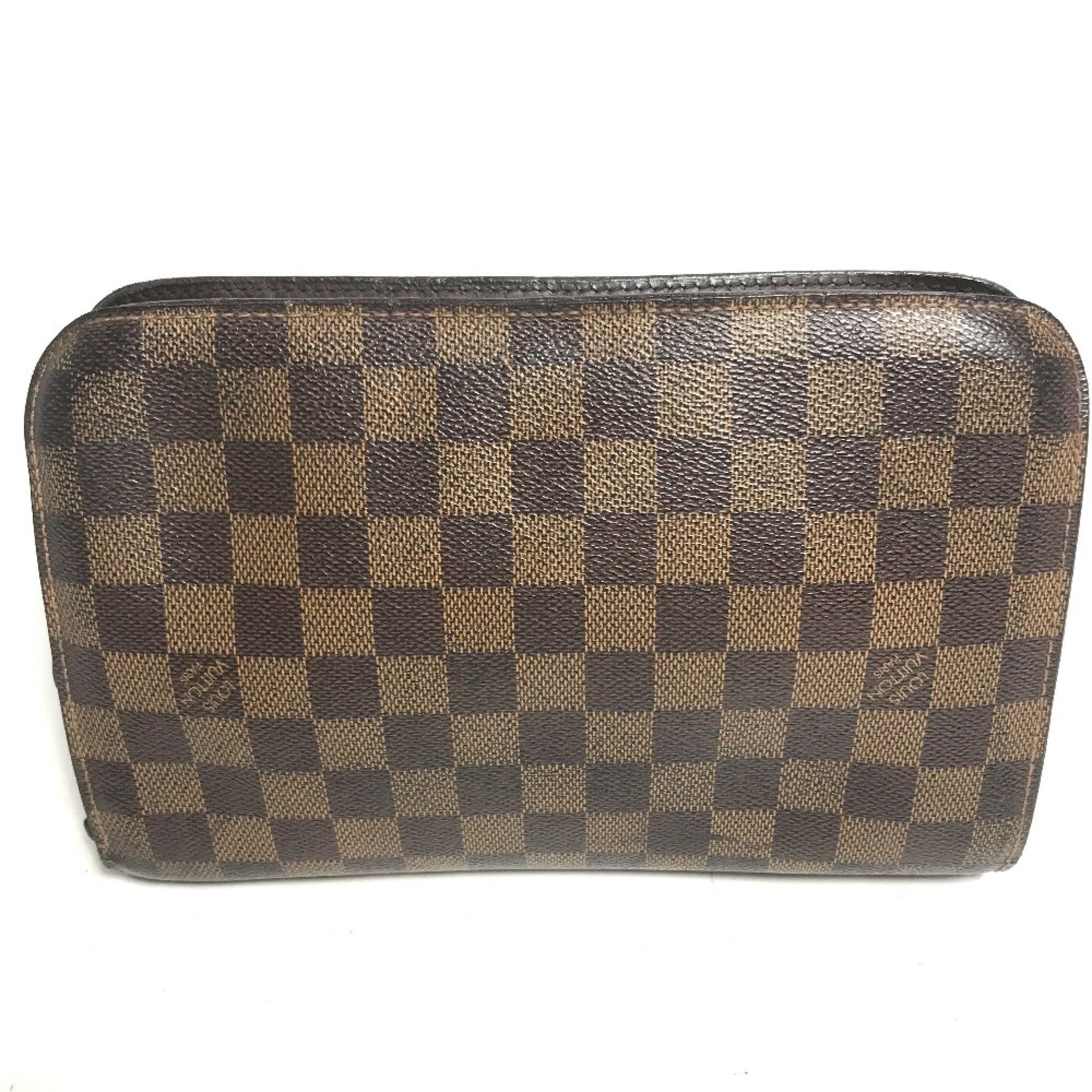 Louis Vuitton Damier Saint Louis Second Bag/Pouch/Clutch Bag with Strap, Canvas, Men's, Ebene Brown