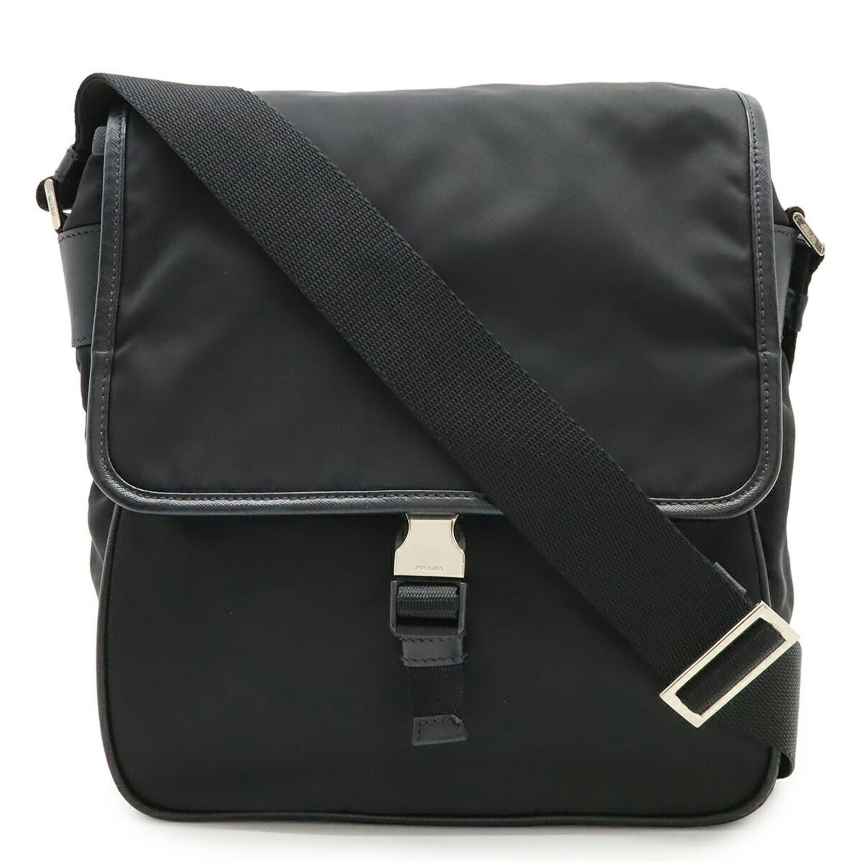 PRADA Shoulder Bag Nylon Leather NERO Black