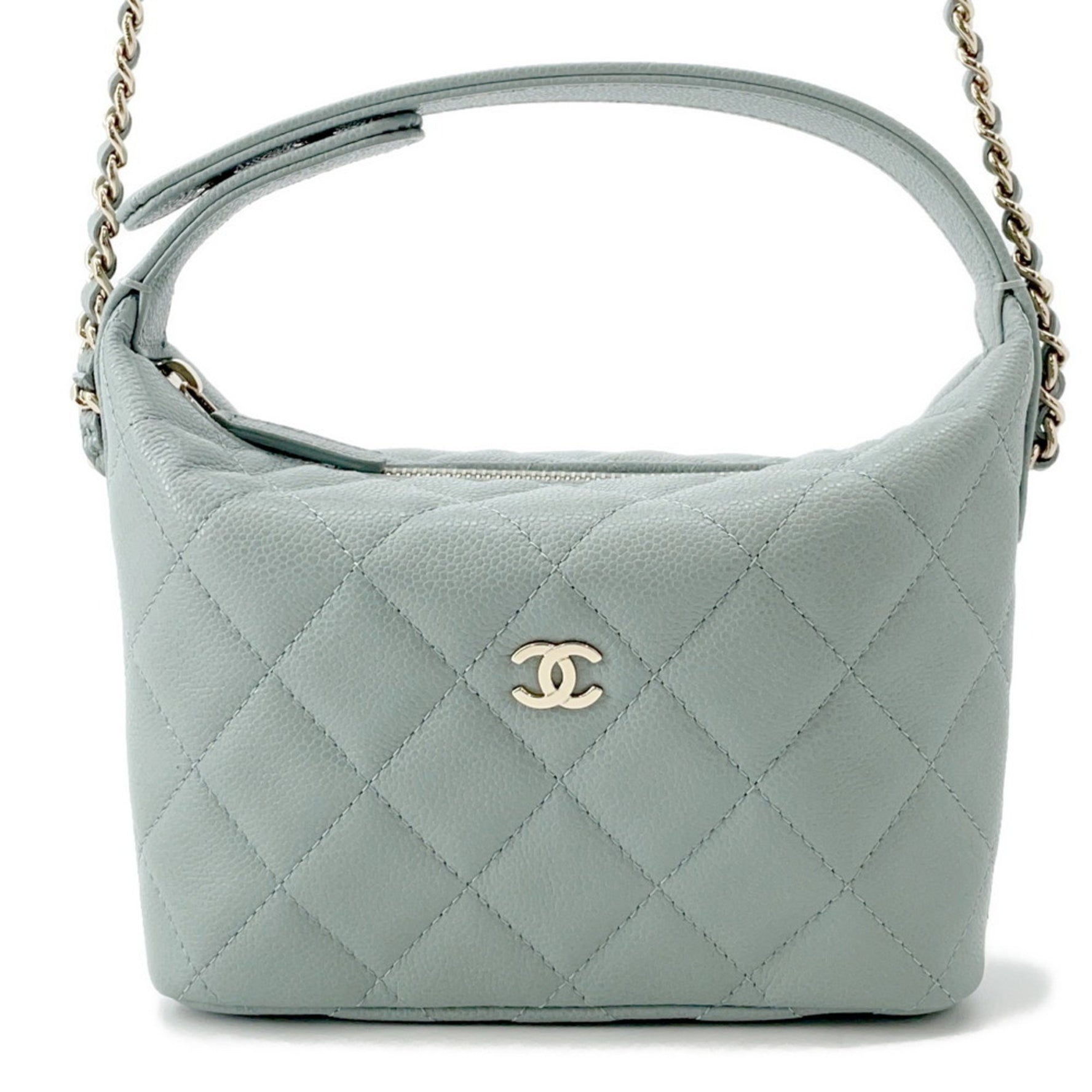 Chanel Matelasse Coco Mark Chain Hobo Bag in Caviar Skin