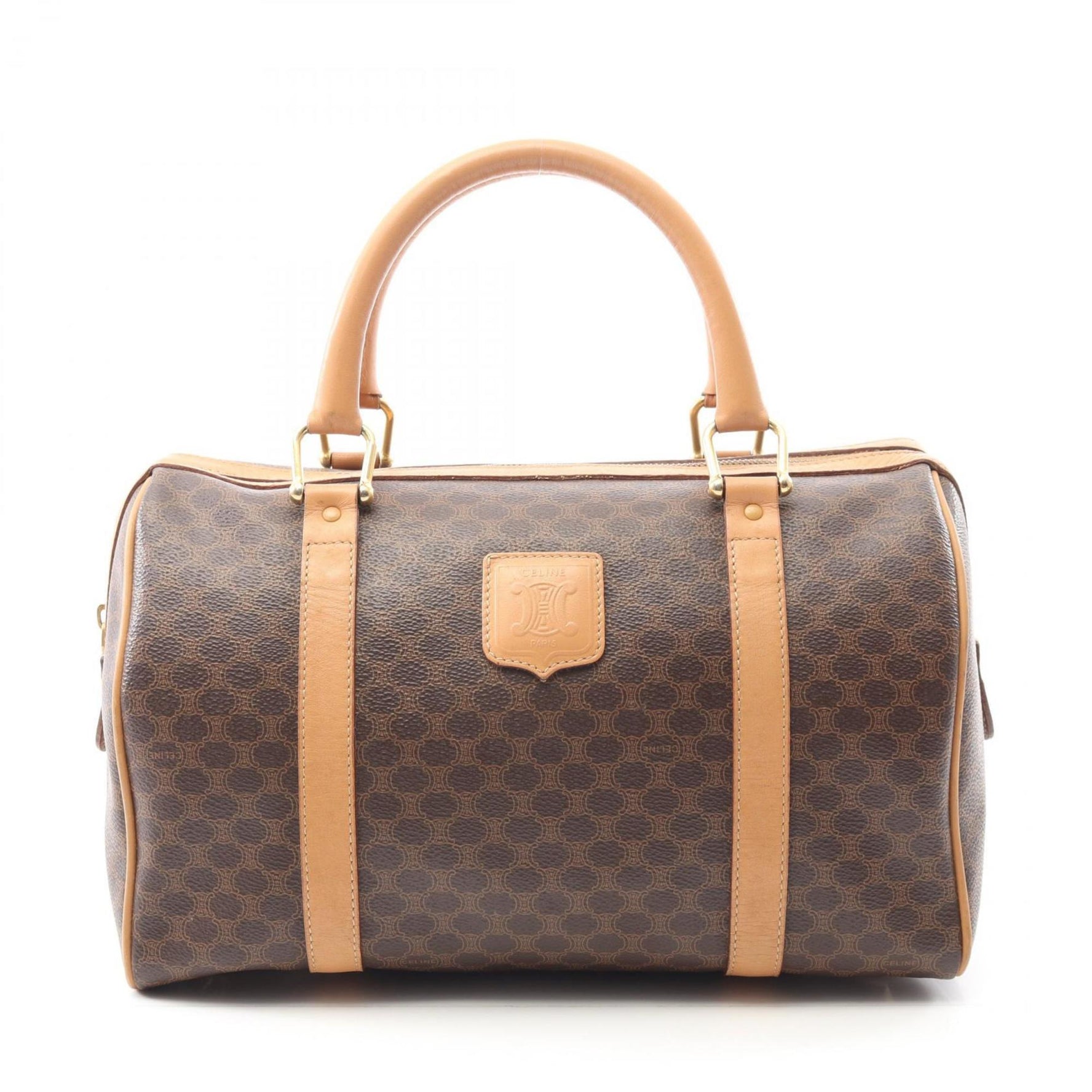 Celine Macadam Tote Bag, PVC-Coated Canvas and Leather, Brown/Beige