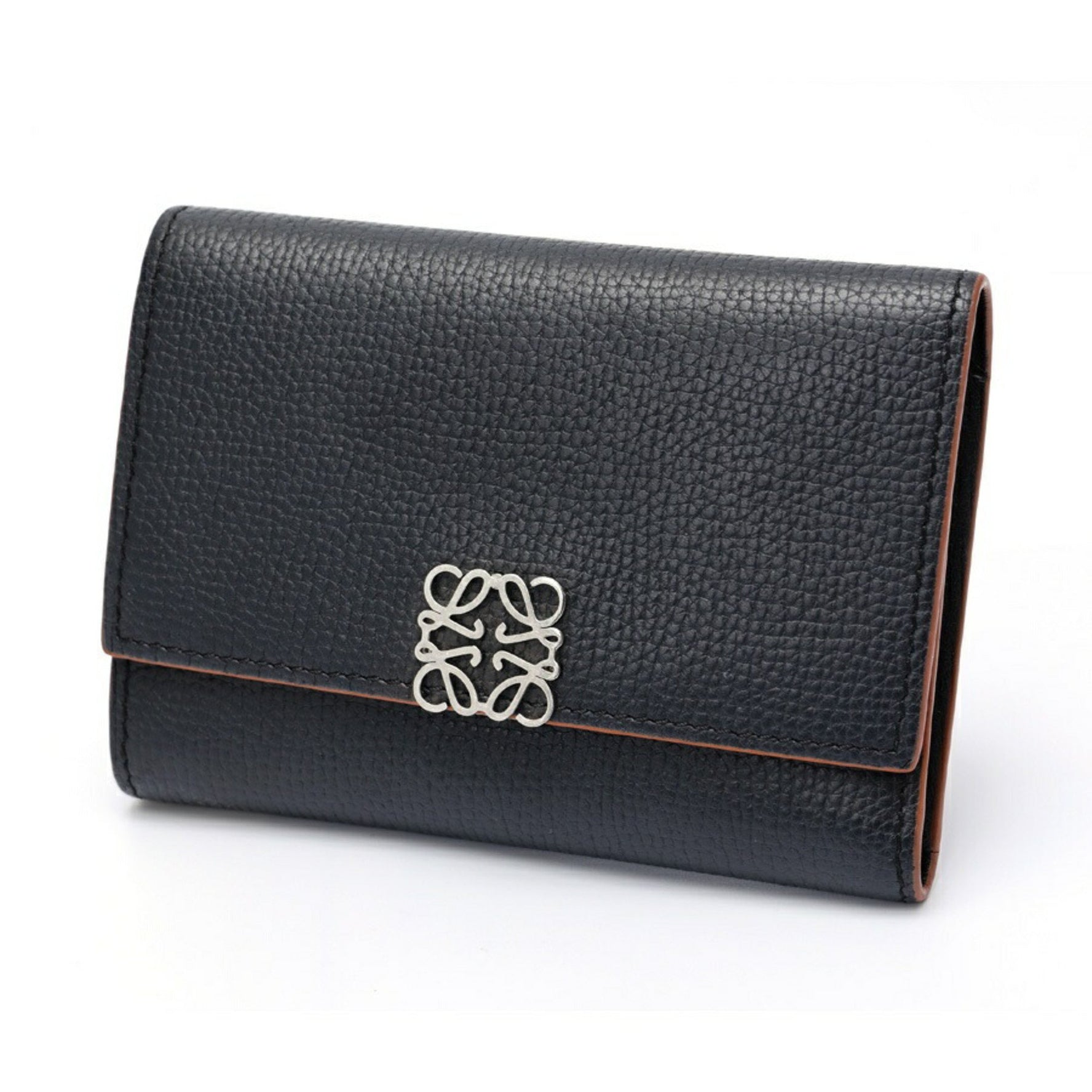 LOEWE Anagram Vertical Wallet Small Grained Calf Leather