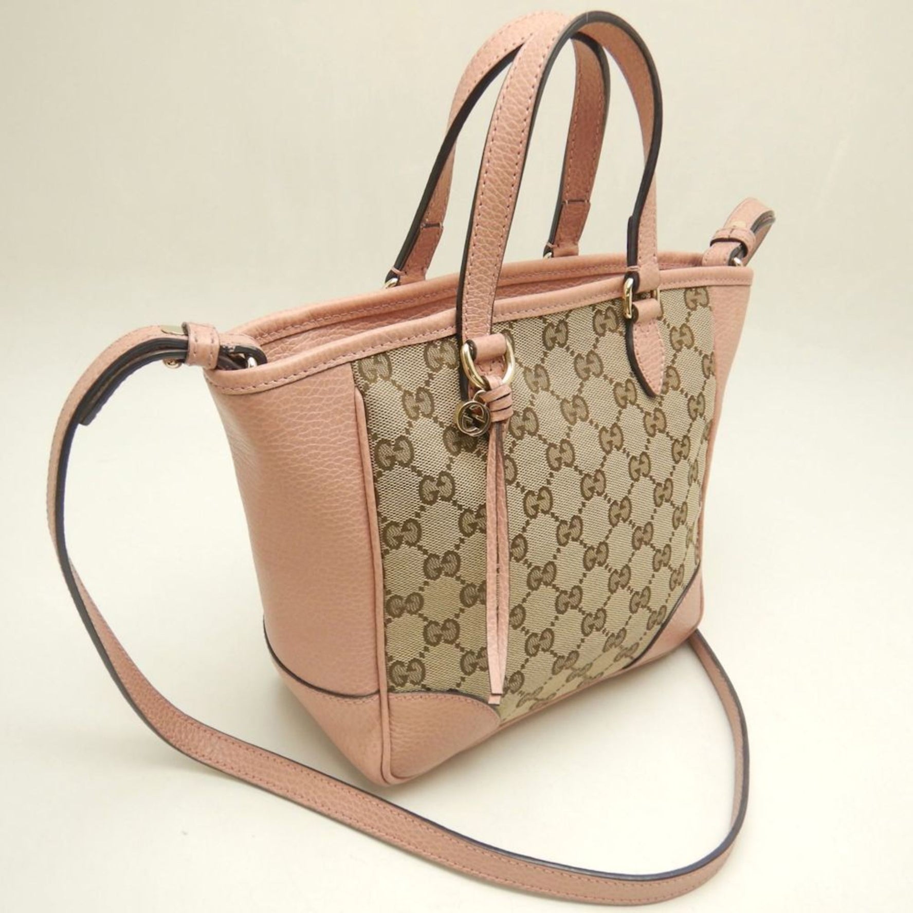 GUCCI Handbag GG Canvas Beige Pink