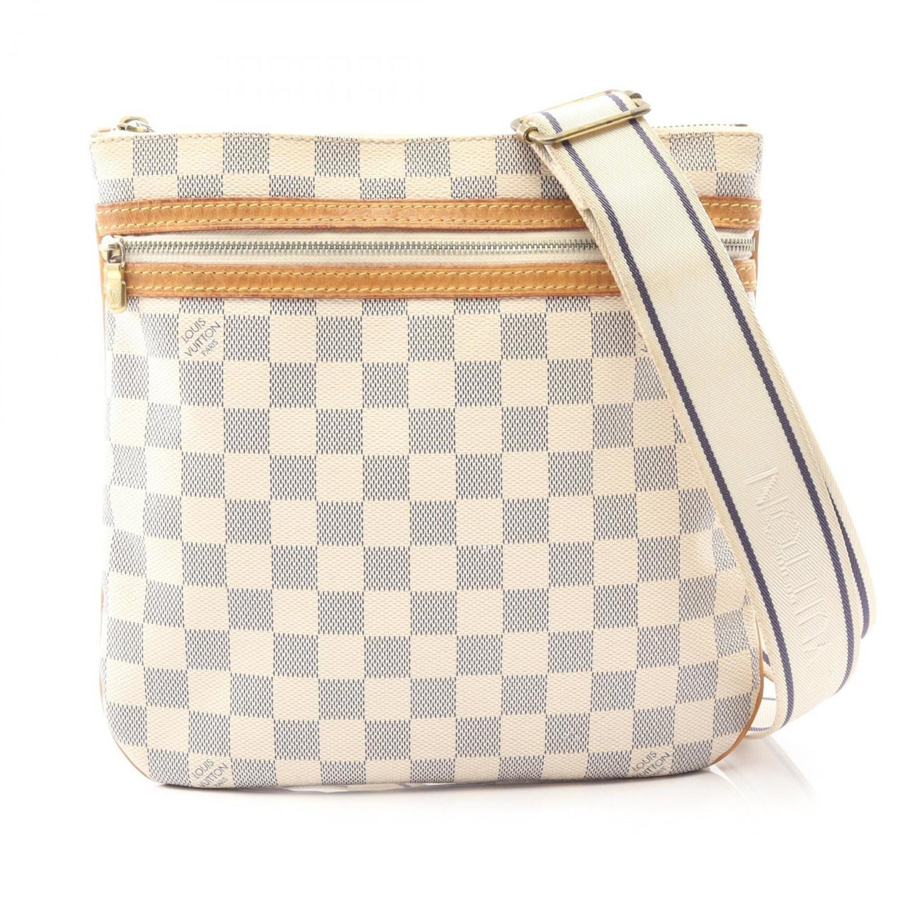 Louis Vuitton Pochette Bosphore Shoulder Bag, Coated Canvas and Leather with Damier Azur