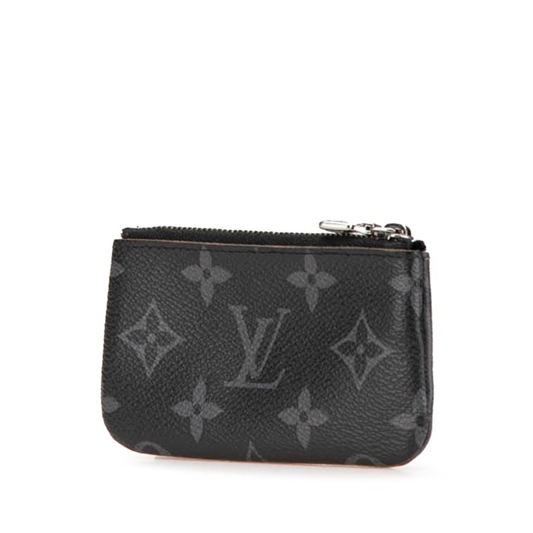 Louis Vuitton Monogram Eclipse Pochette Clé Reverse Coin Case Gray Black PVC