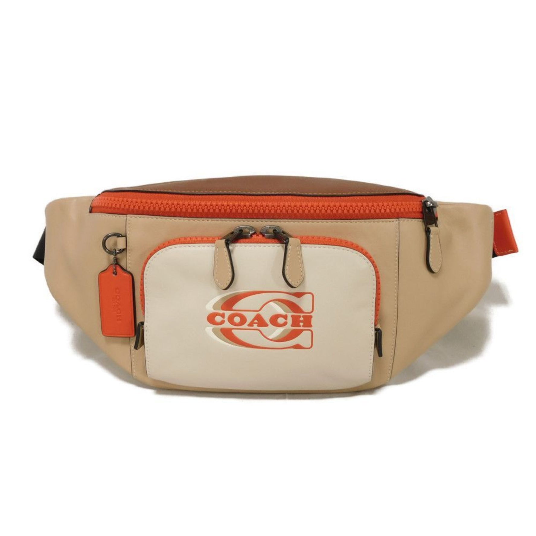 Coach Body Bag Truck Belt Current C Mark Color Block Multi Smooth Calf Unused Embossed Stamp