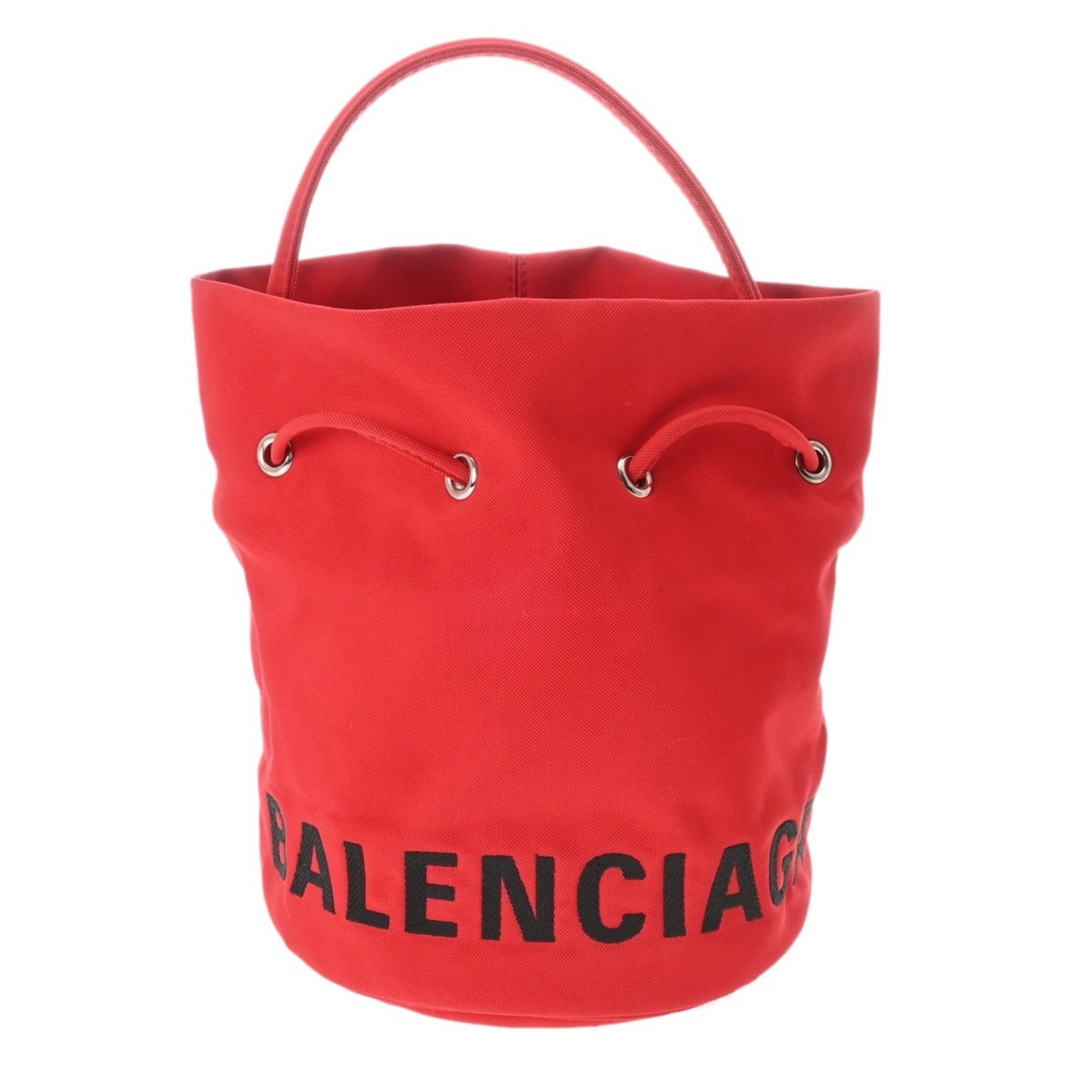 BALENCIAGA Wheel XS Drawstring Bucket Bag Red Women's Canvas 2WAY