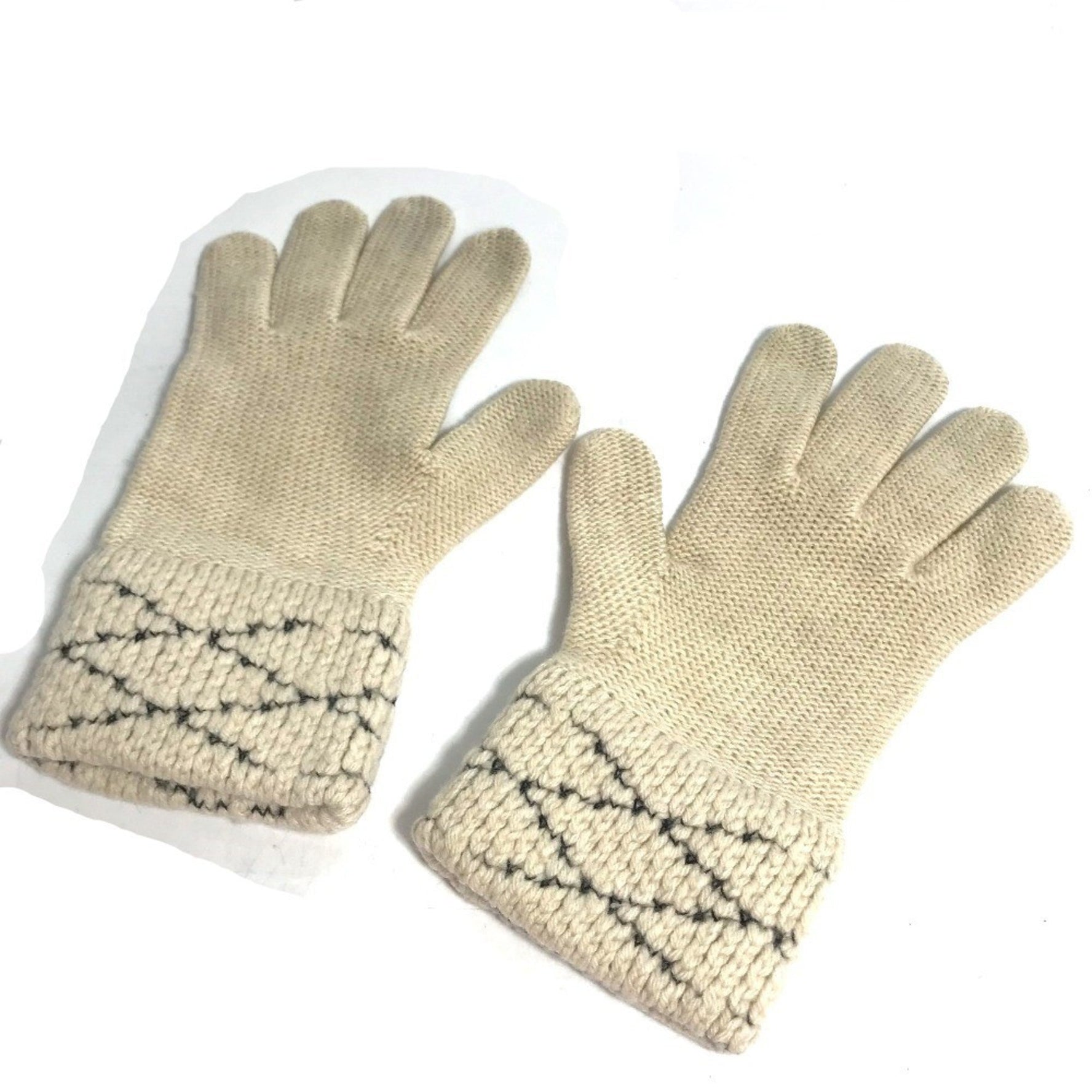 LOUIS VUITTON M58363 Gon Maltage Gloves, Wool/Cashmere, Women's, Beige