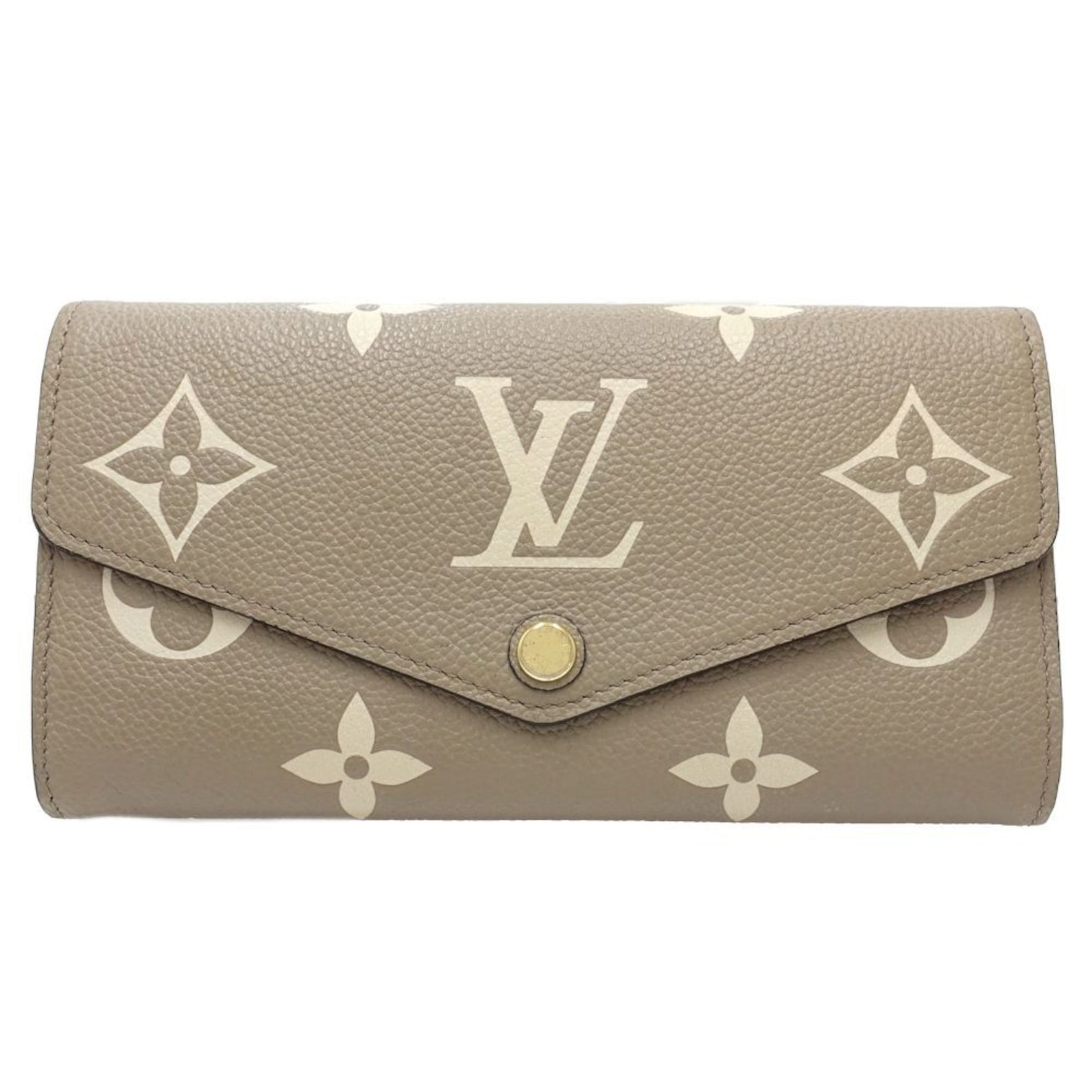 Louis Vuitton Long Wallet Portefeuille Sarah NM Monogram Bicolor Empreinte Creme