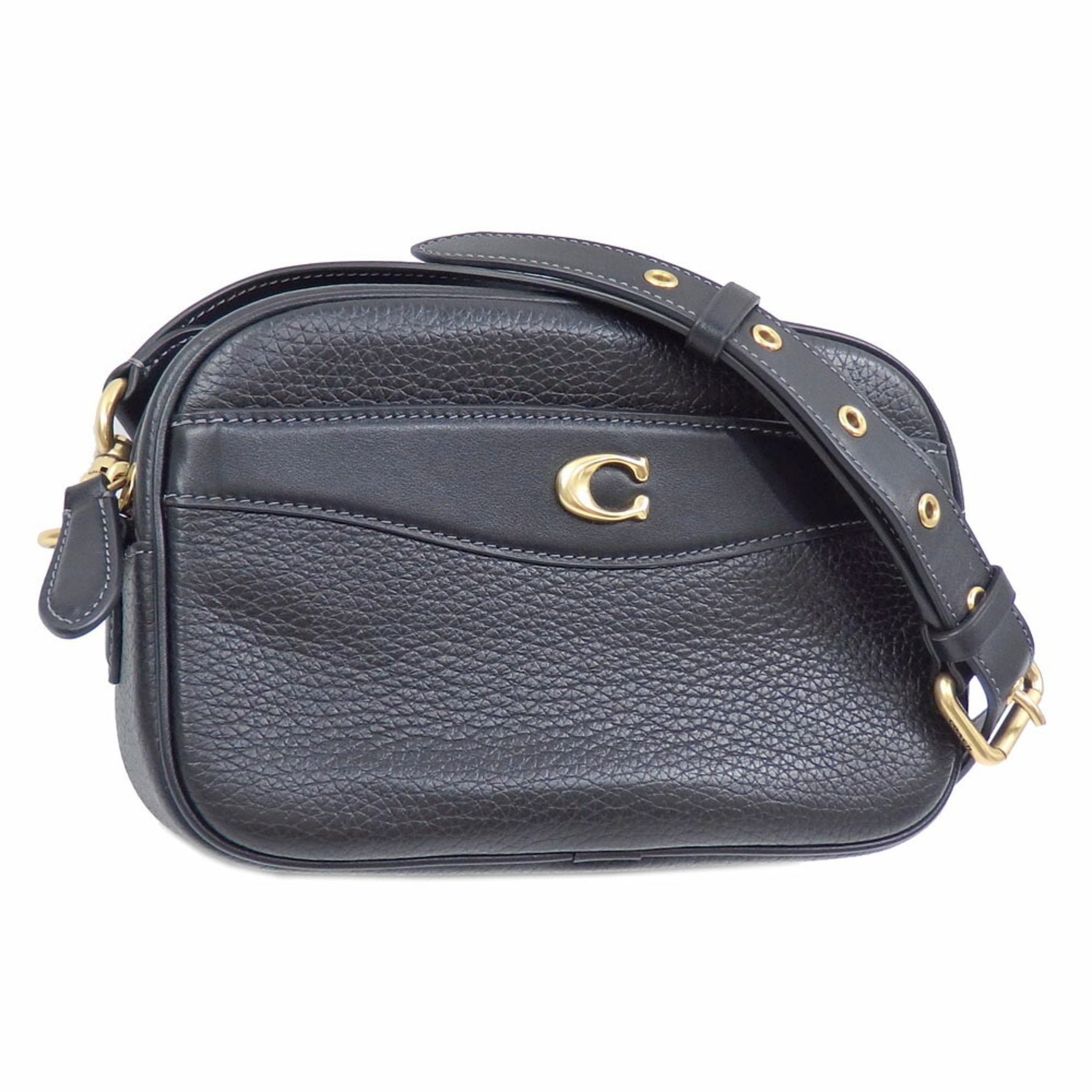 Coach Shoulder Bag, Camera Soft Pebble Leather, Refined Calf
