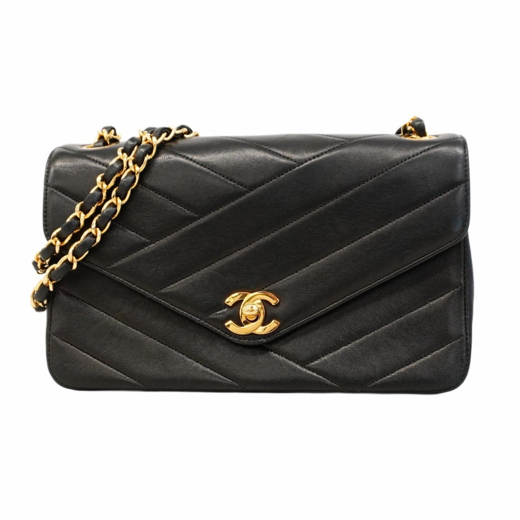 Chanel Shoulder Bag W Chain Lambskin