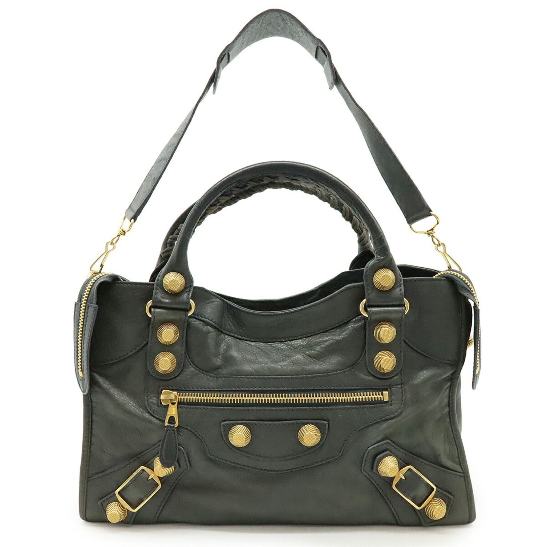 BALENCIAGA The Giant City Handbag/Editor's Bag/Shoulder Bag in Grey Leather