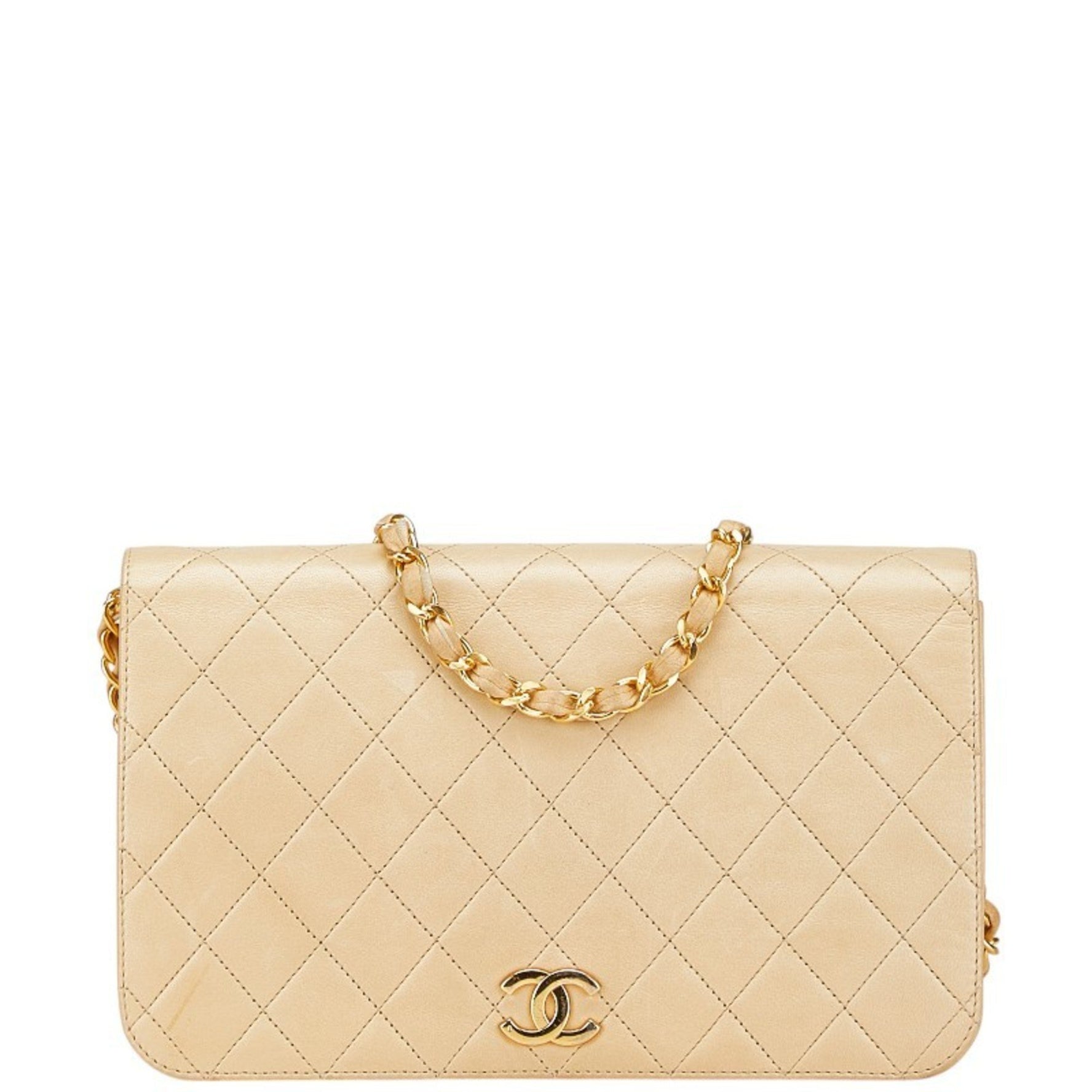 CHANEL Matelasse Coco Mark Push Lock Chain Shoulder Bag in Lambskin