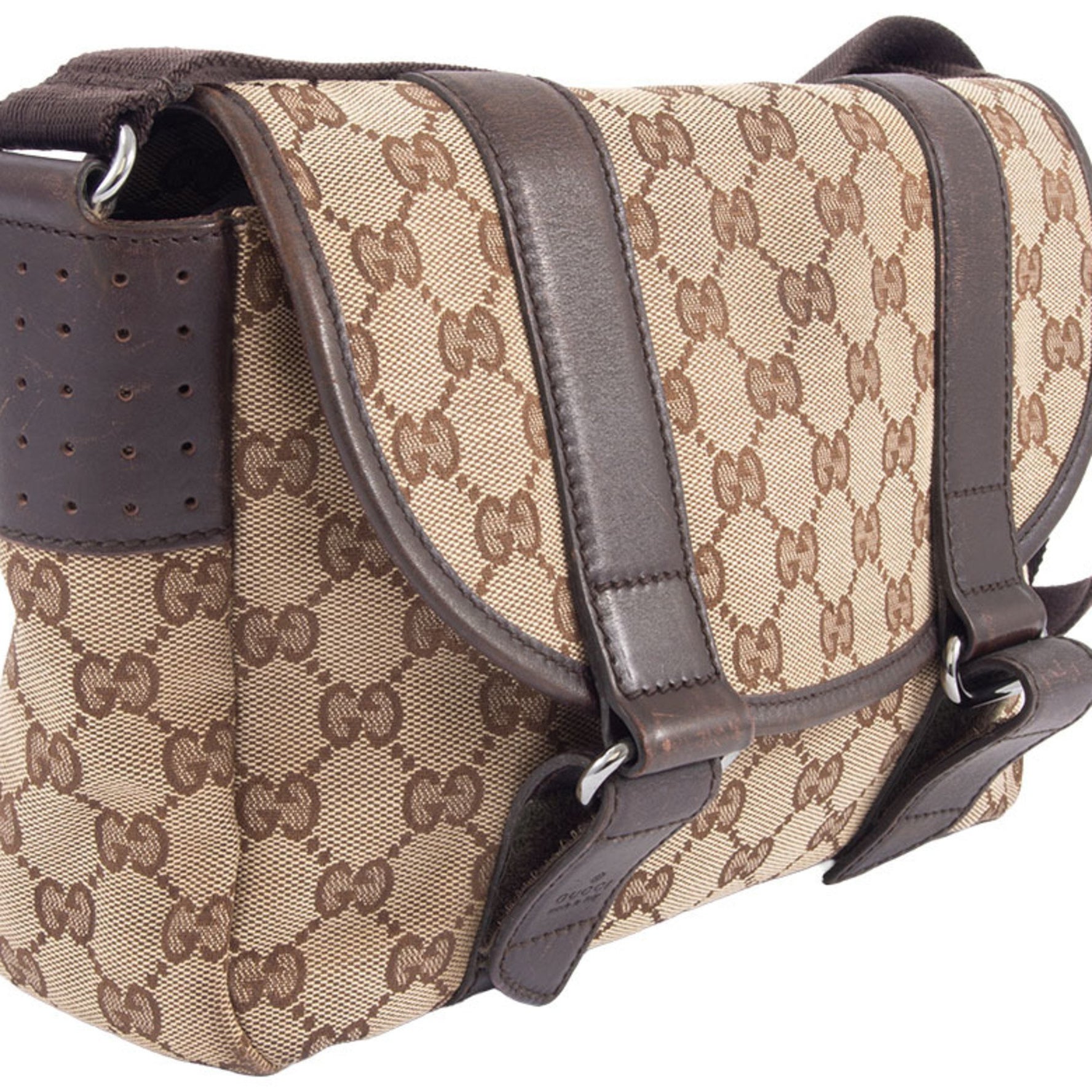 Gucci GG Canvas Shoulder Bag | Leather Beige Brown