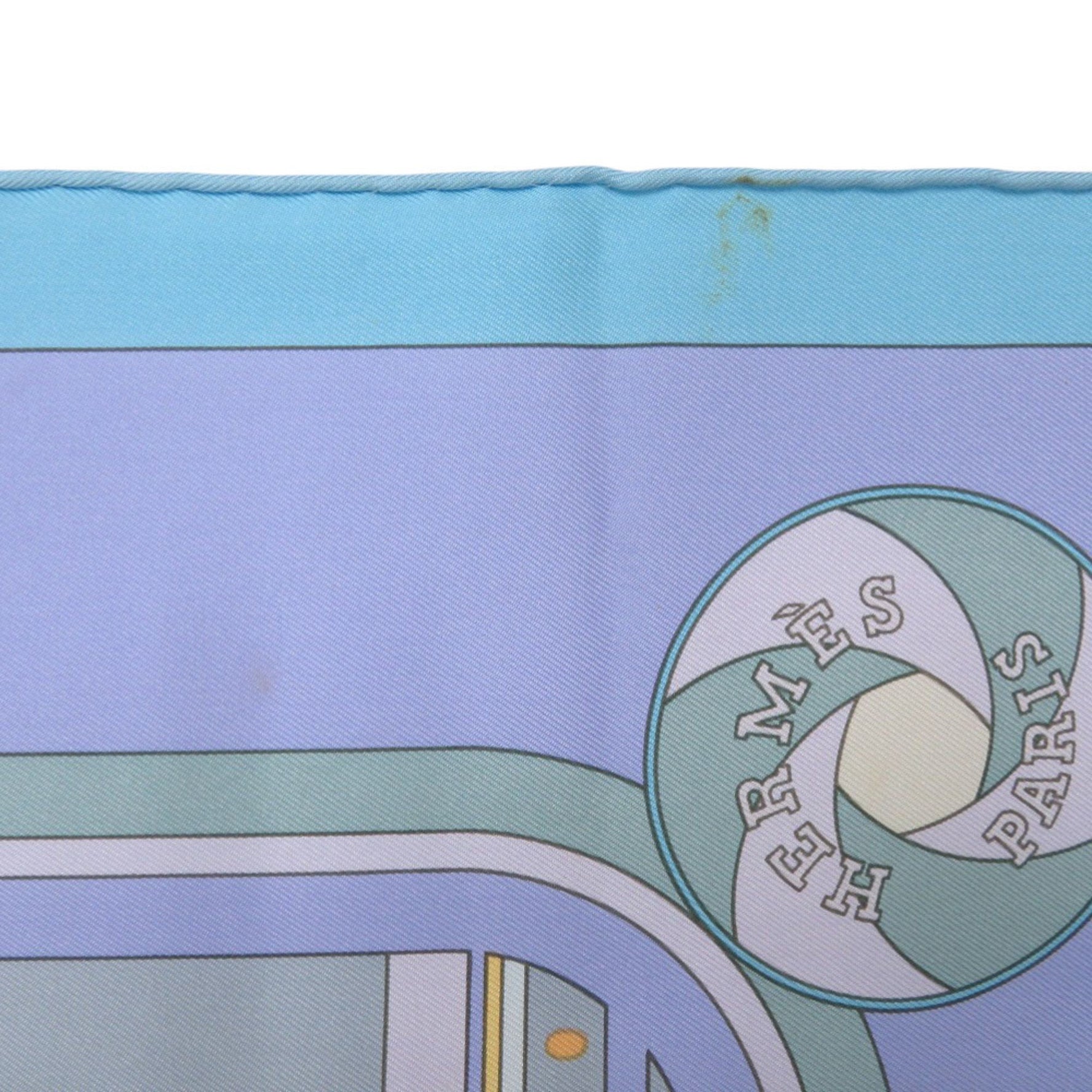 Hermes Hermès Carré 90 Sequence Silk Scarf/Muffler in Light Blue, Purple, and Purple (0131)
