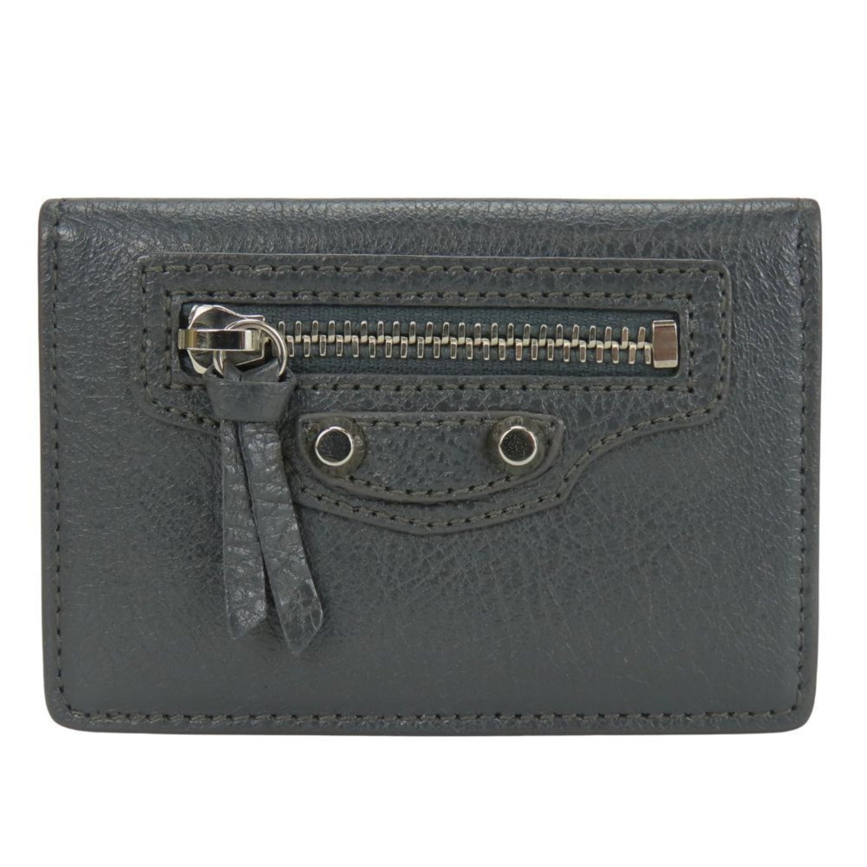 Balenciaga Tri-fold Wallet Classic Leather Compact with Coin Purse
