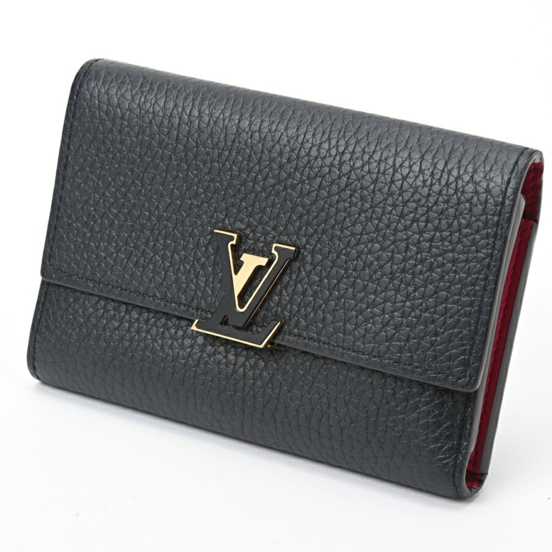 Louis Vuitton Portefeuille Capucines Compact Taurillon Leather Noir (Black) Hot Pink