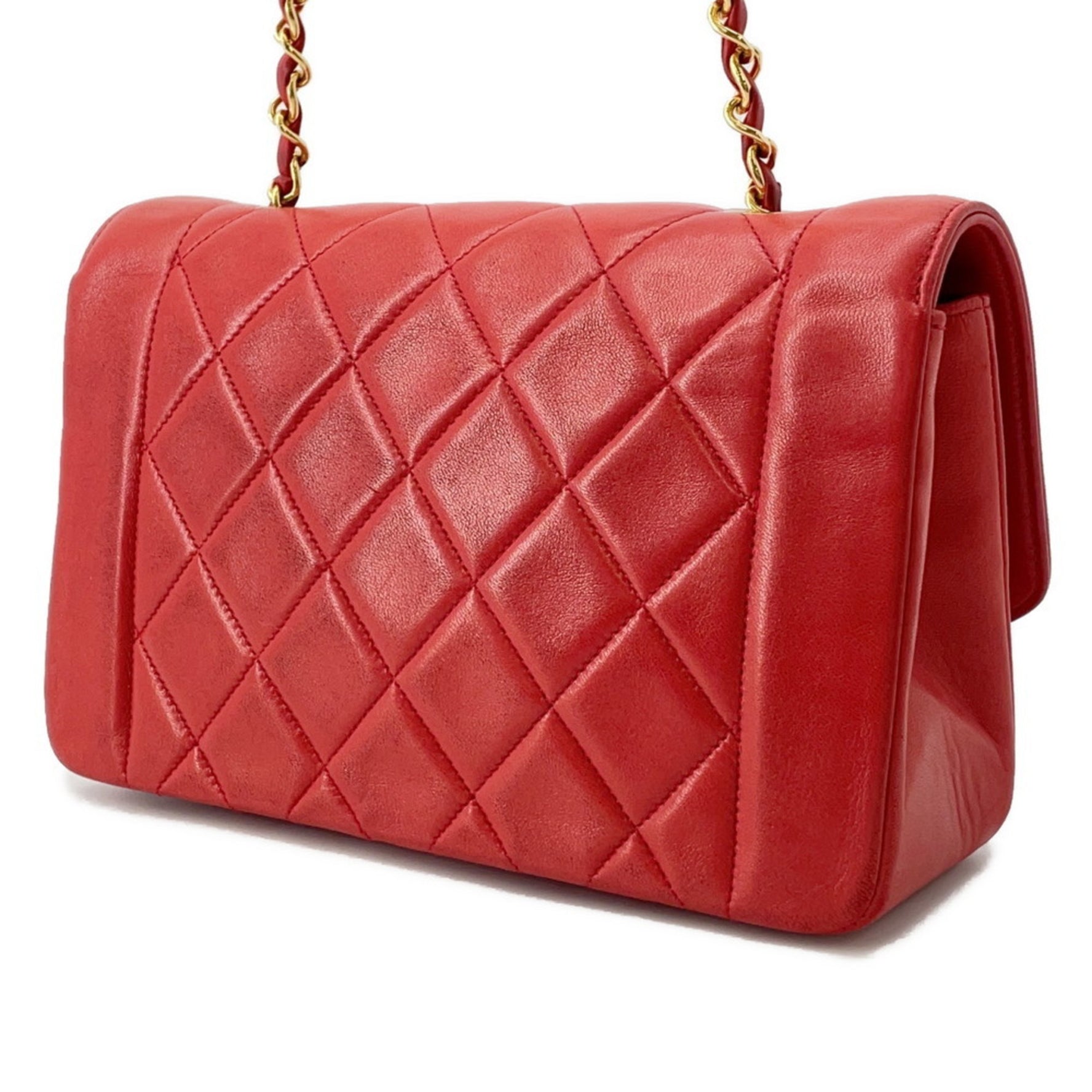 CHANEL Chain Shoulder Bag Matelasse Coco Mark Diana Lambskin