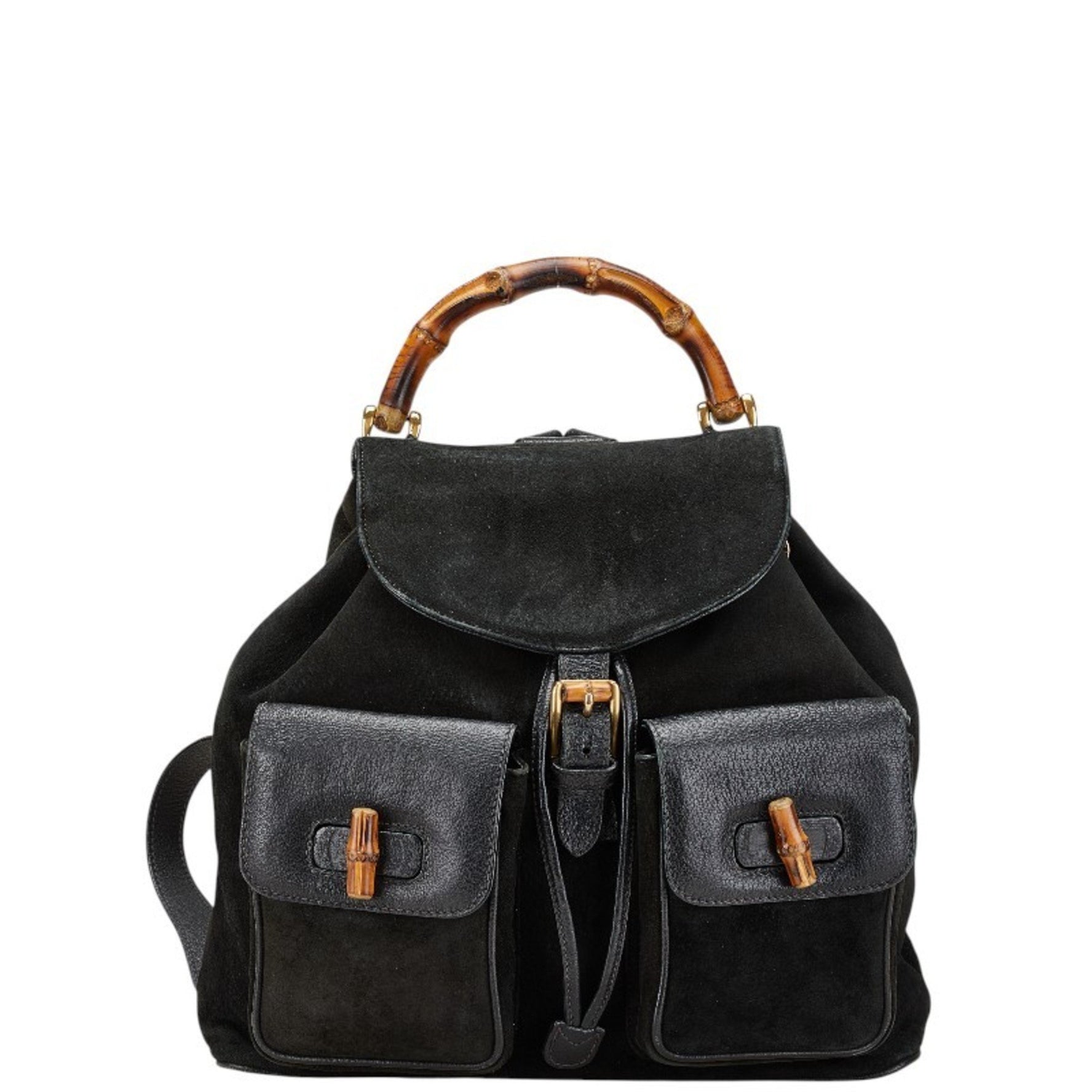Gucci Bamboo Backpack 003 58 Suede Leather