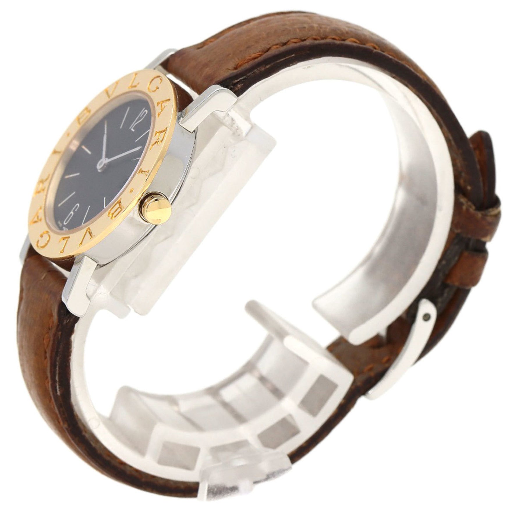 Bvlgari BB26SGLD Watch Stainless Steel Leather K18YG Ladies