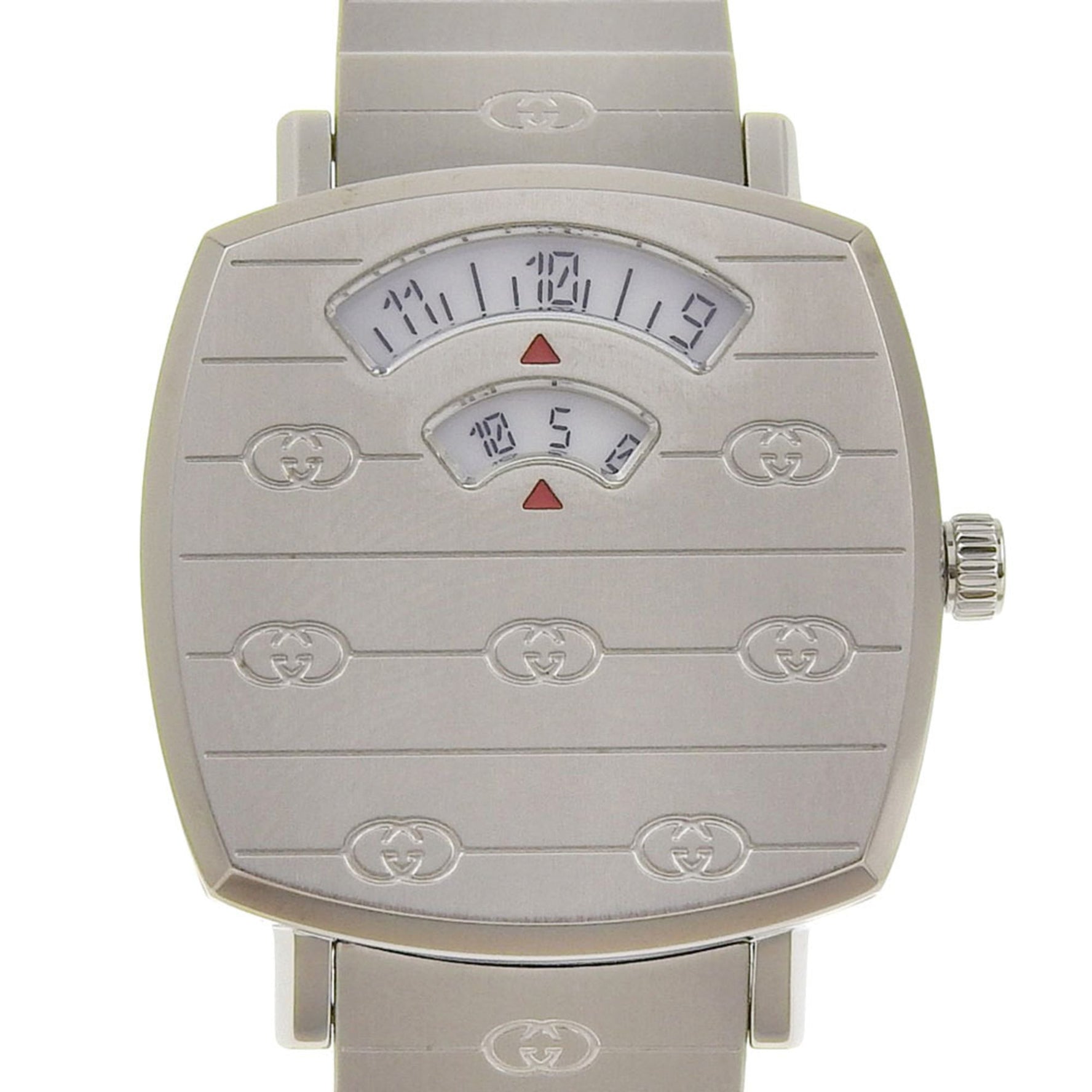 Gucci Grip Watch Stainless Steel Quartz Analog Display White Dial