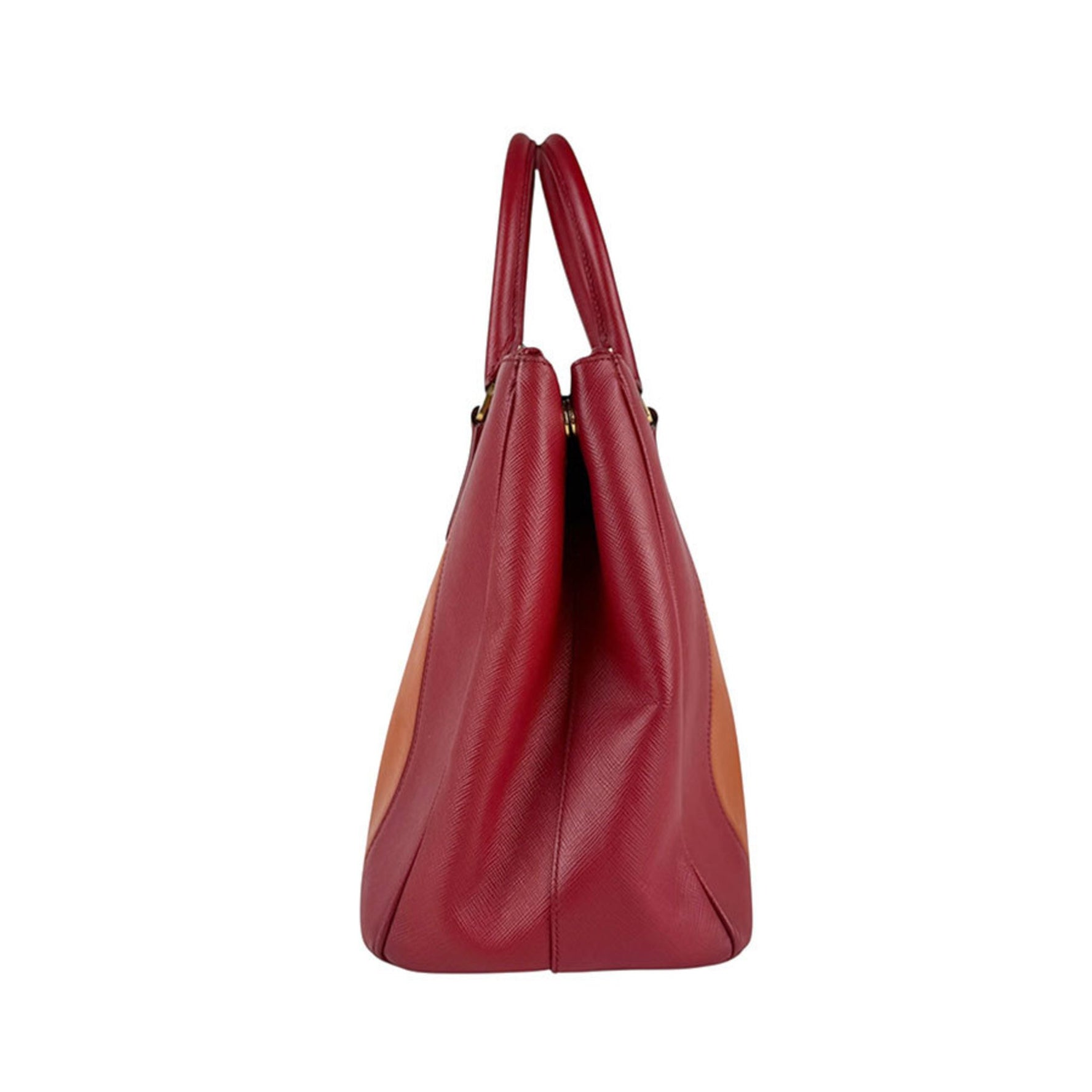 Prada PRADA Handbag Shoulder Bag Leather Red Orange Gold Women's z6609