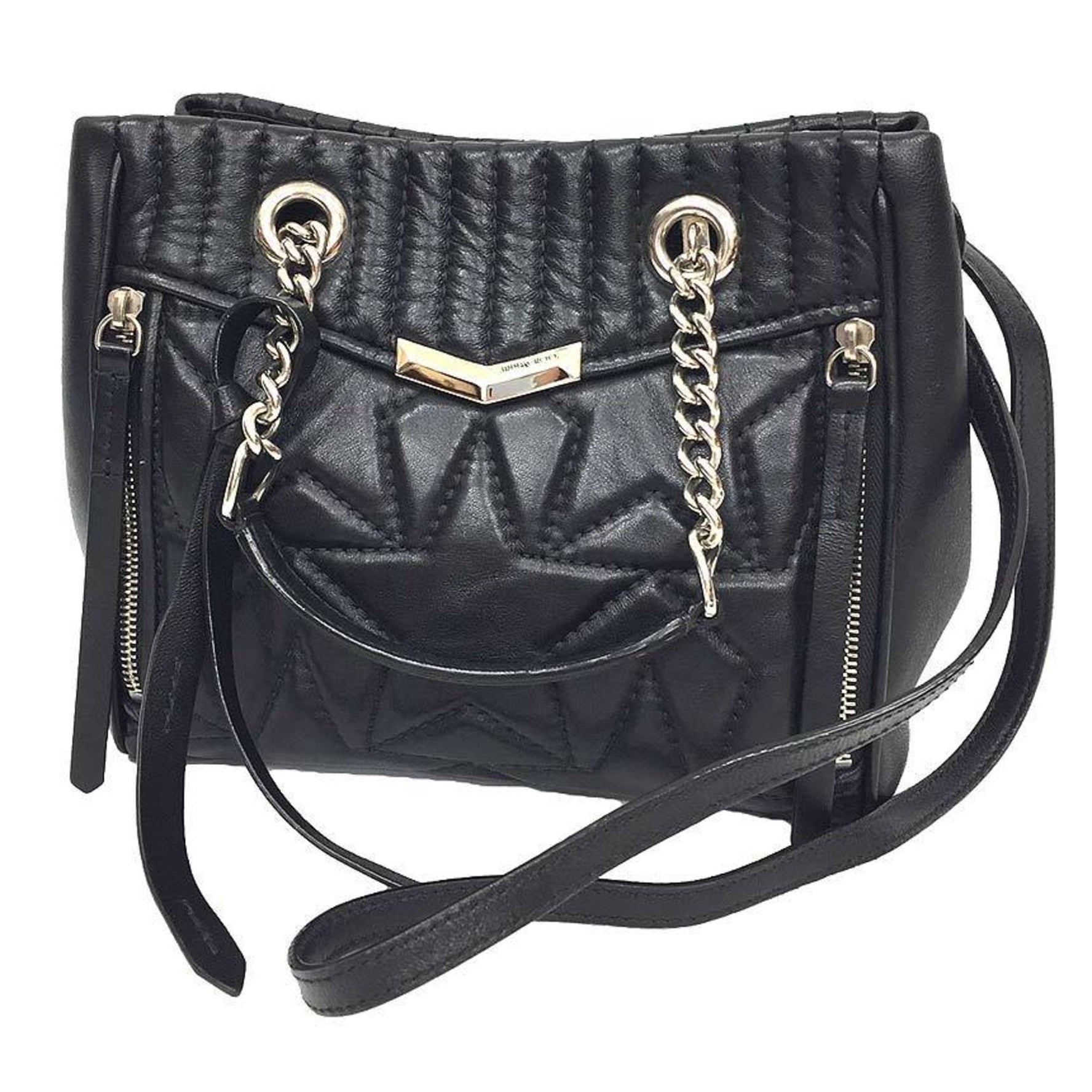 JIMMY CHOO Jimmy Choo Shoulder Bag Helia Chain Tote Black Star Stitch Women's