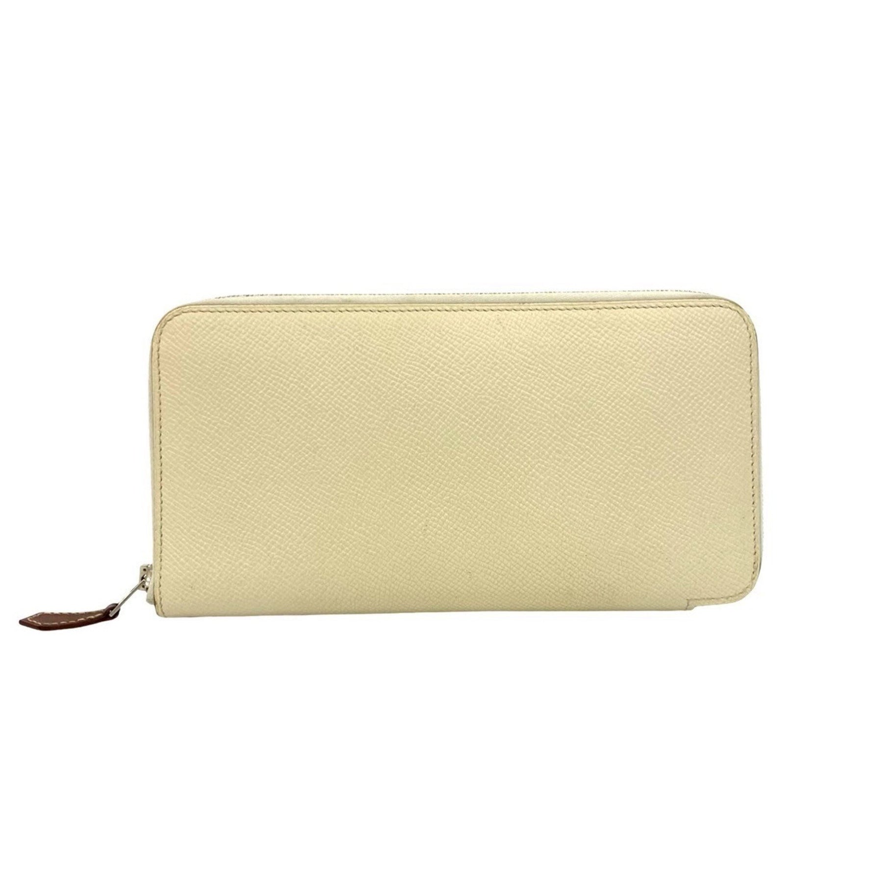 HERMES Azap Silkin Epsom Leather Round Zip Long Wallet, Size