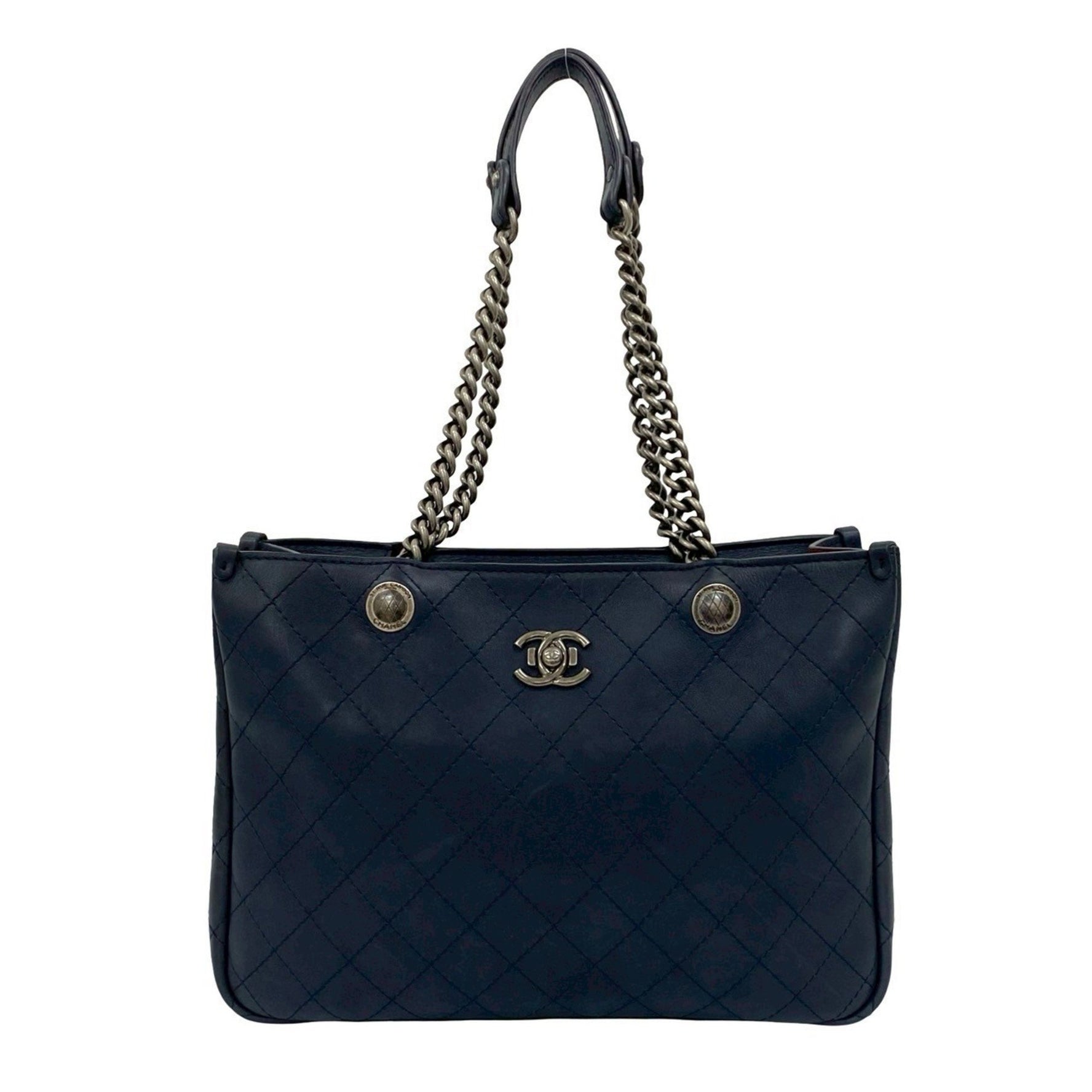CHANEL Wild Stitch Coco Leather Chain Tote Bag, 177-6