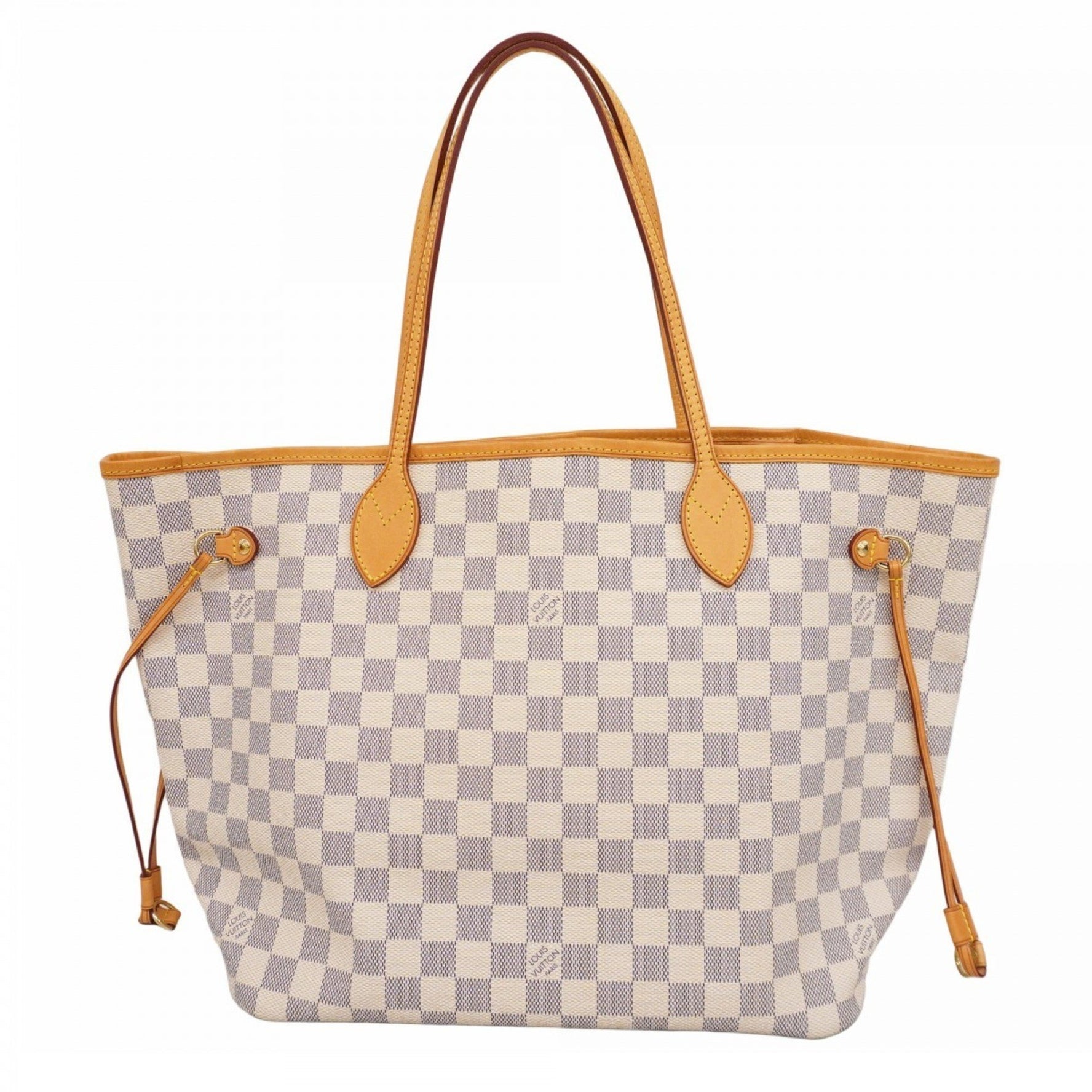 Louis Vuitton Damier Azur Neverfull MM Tote Bag N51107 White Women's