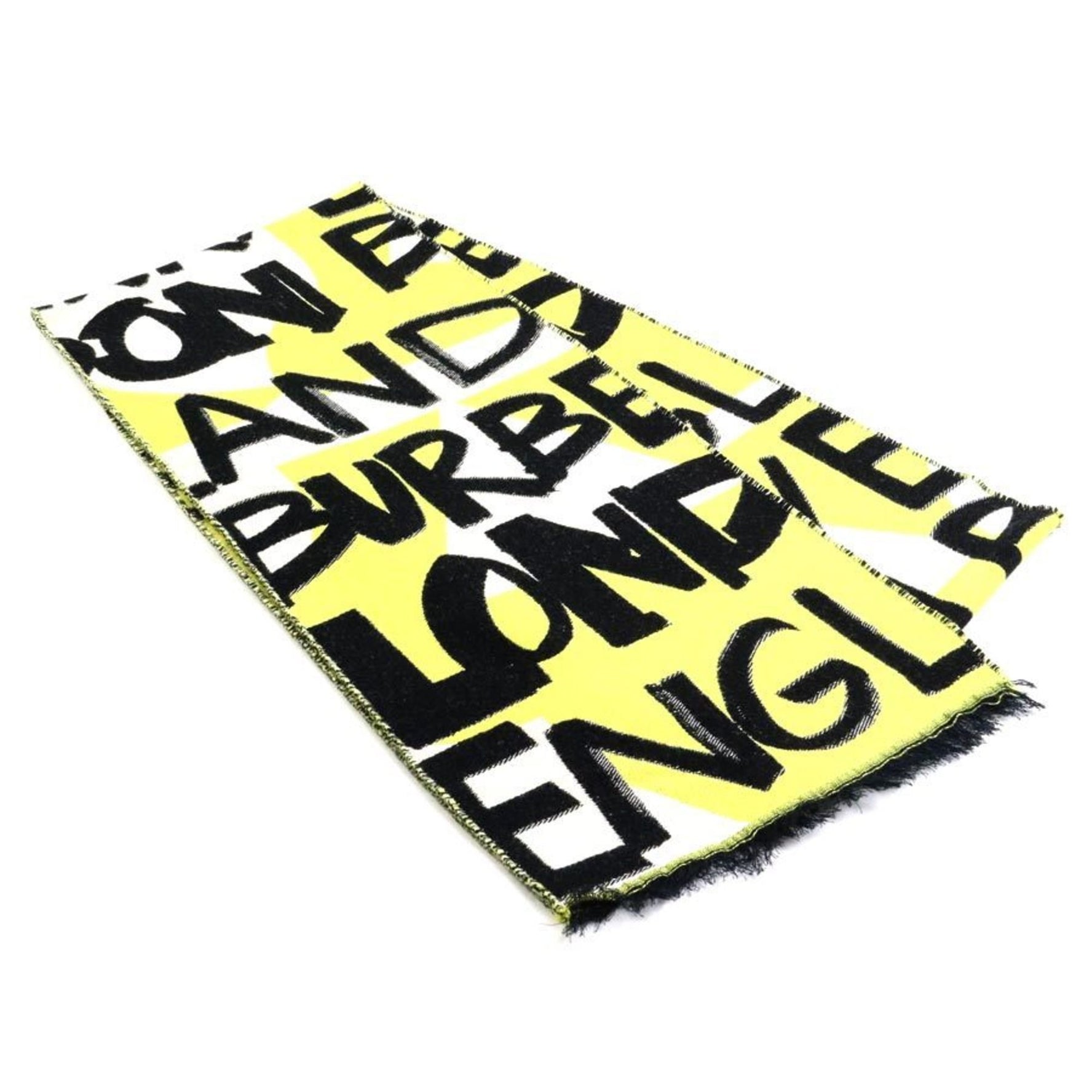 BURBERRY Muffler Cotton Yellow x Black Unisex