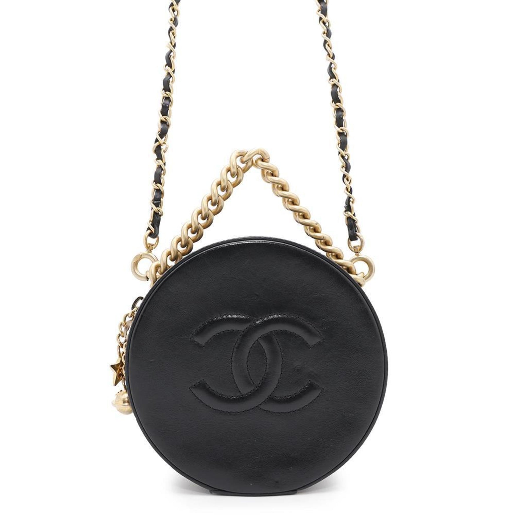 Chanel Chain Shoulder Bag Round Leather