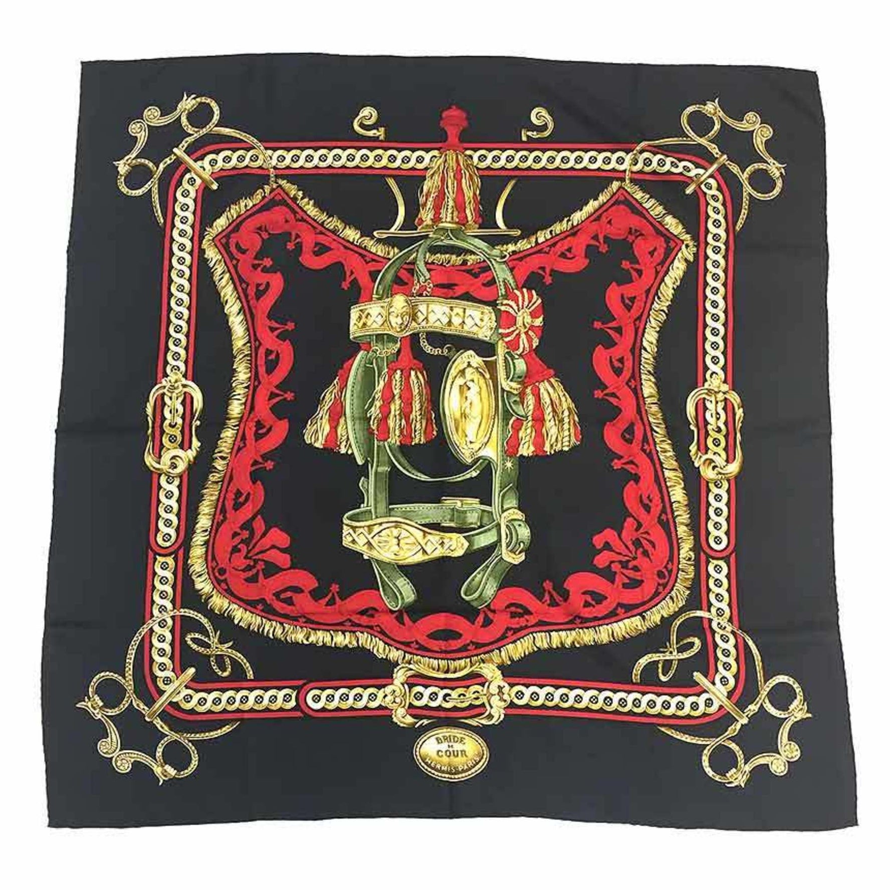 HERMES Carre 90 Scarf Muffler BRIDE DE COUR 100% Silk