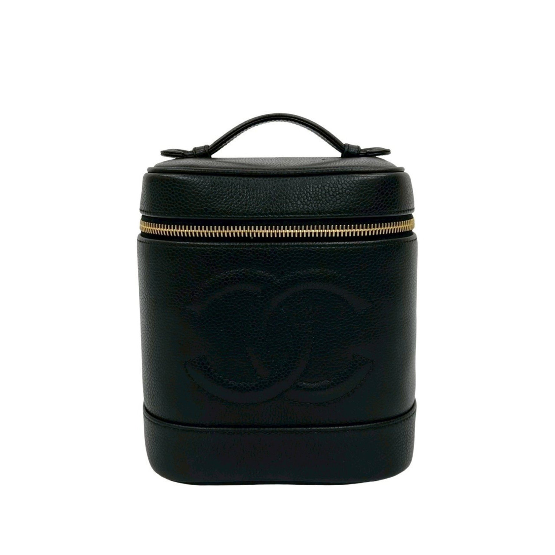 CHANEL Coco Mark Caviar Skin Vanity Bag Mini Handbag