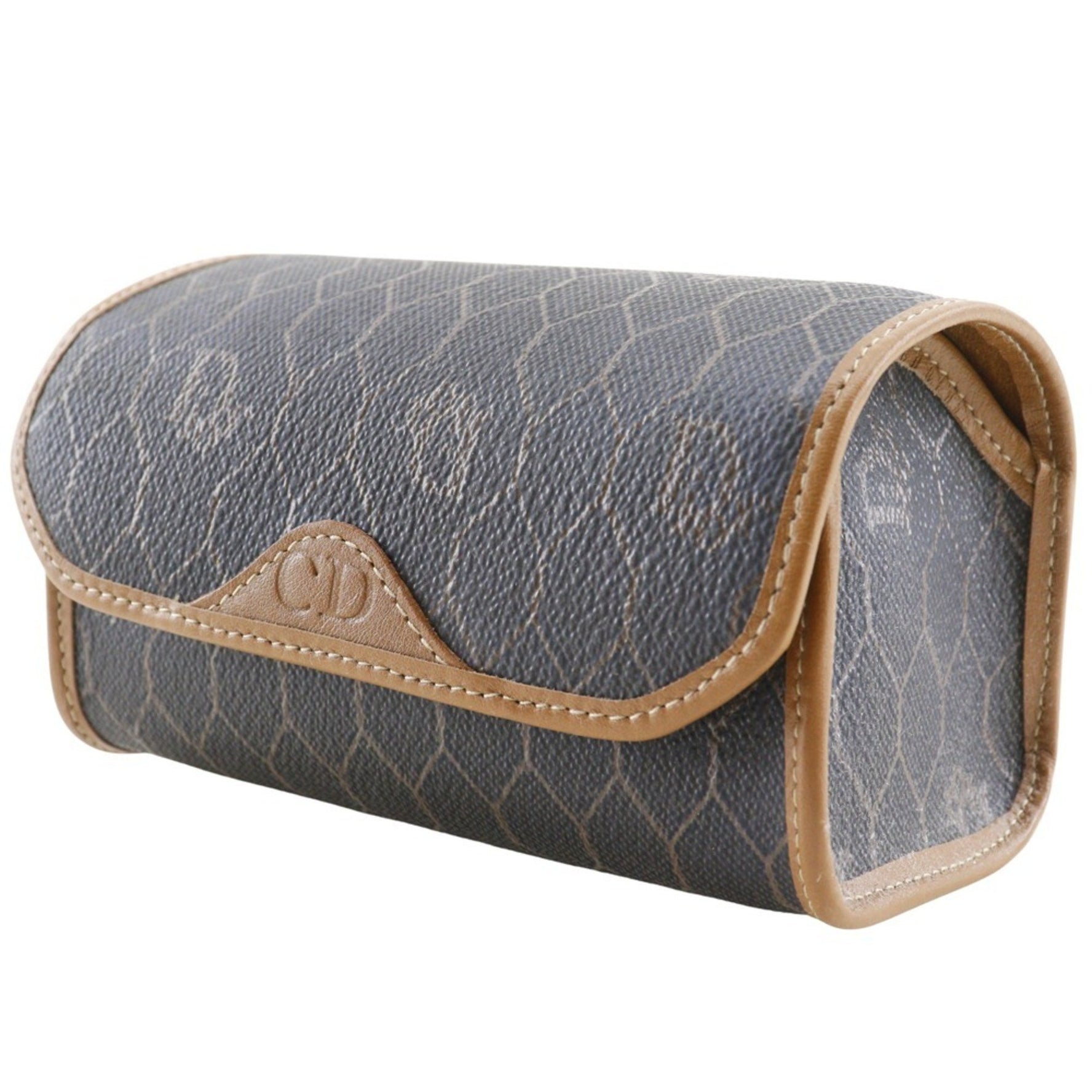 Christian Dior Honeycomb Pattern Pouch, Novelty, PVC, Made in Spain, Brown, Magnetic, Unisex