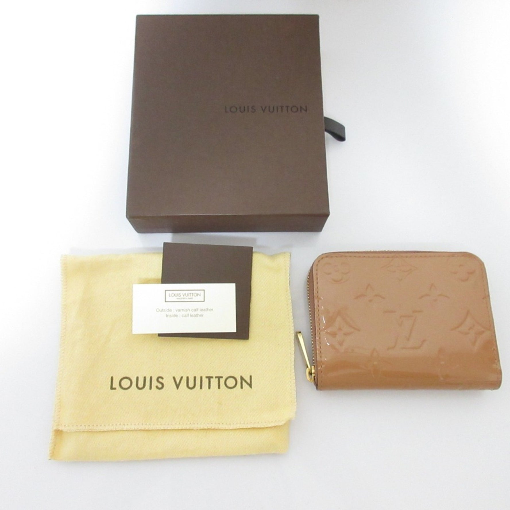 Louis Vuitton Vernis Zippy Coin Purse Compact Wallet Bi-fold Rose Velours