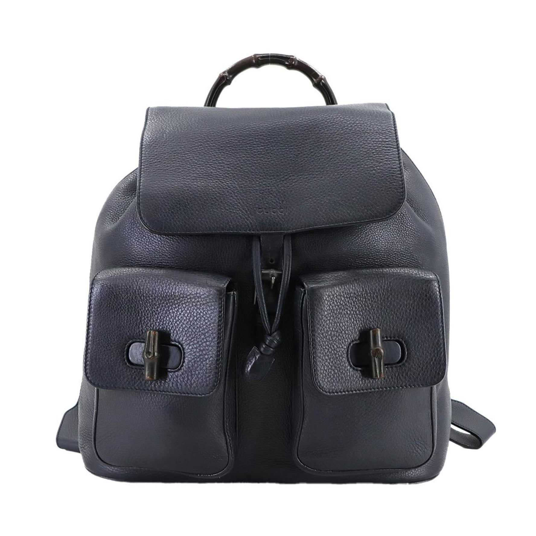 Gucci Bamboo Backpack, leather with gunmetal hardware, model