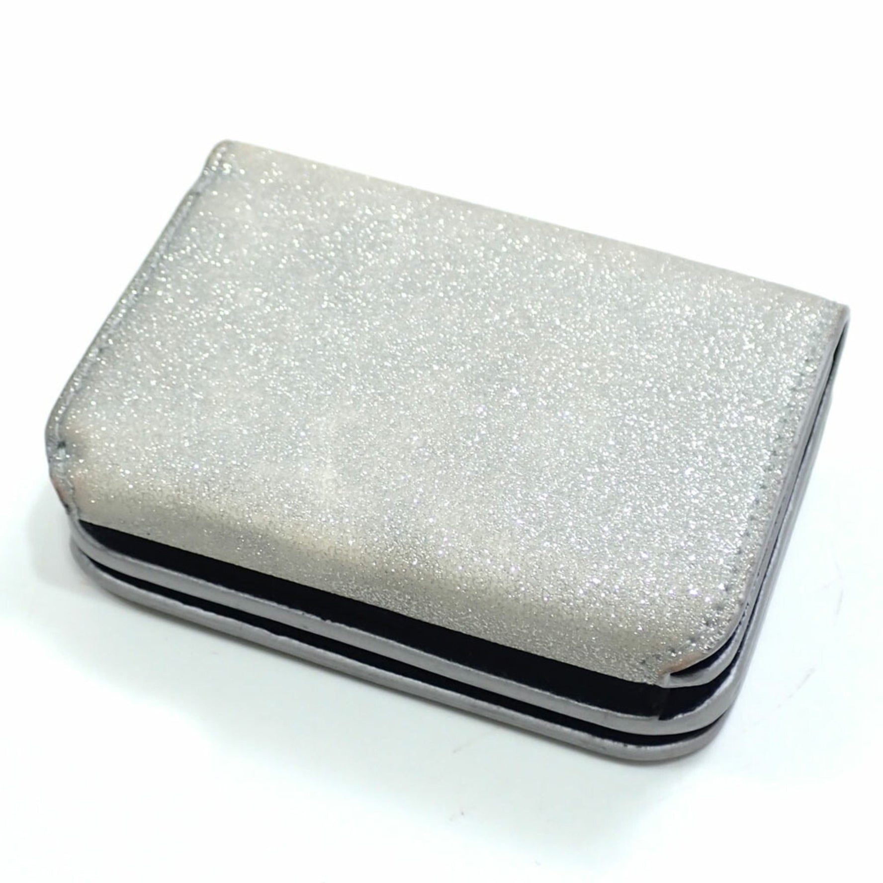 Balenciaga Women's Silver Polyurethane Tri-fold Wallet Mini A2244606