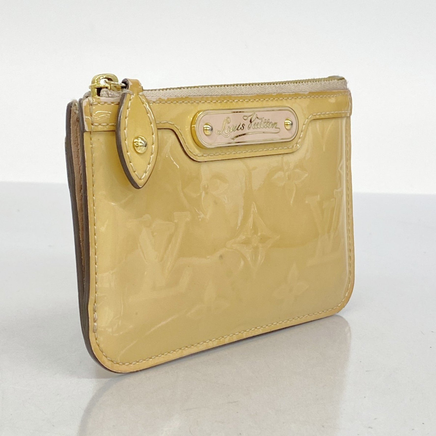 Louis Vuitton Vernis Pochette Cle NM M90079 Rose Angelique Women's Wallet/Coin Case