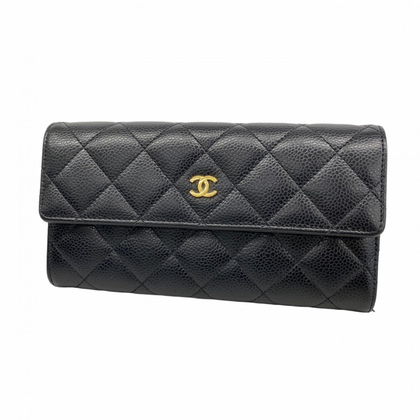 Chanel Matelasse Caviar Leather Long Wallet
