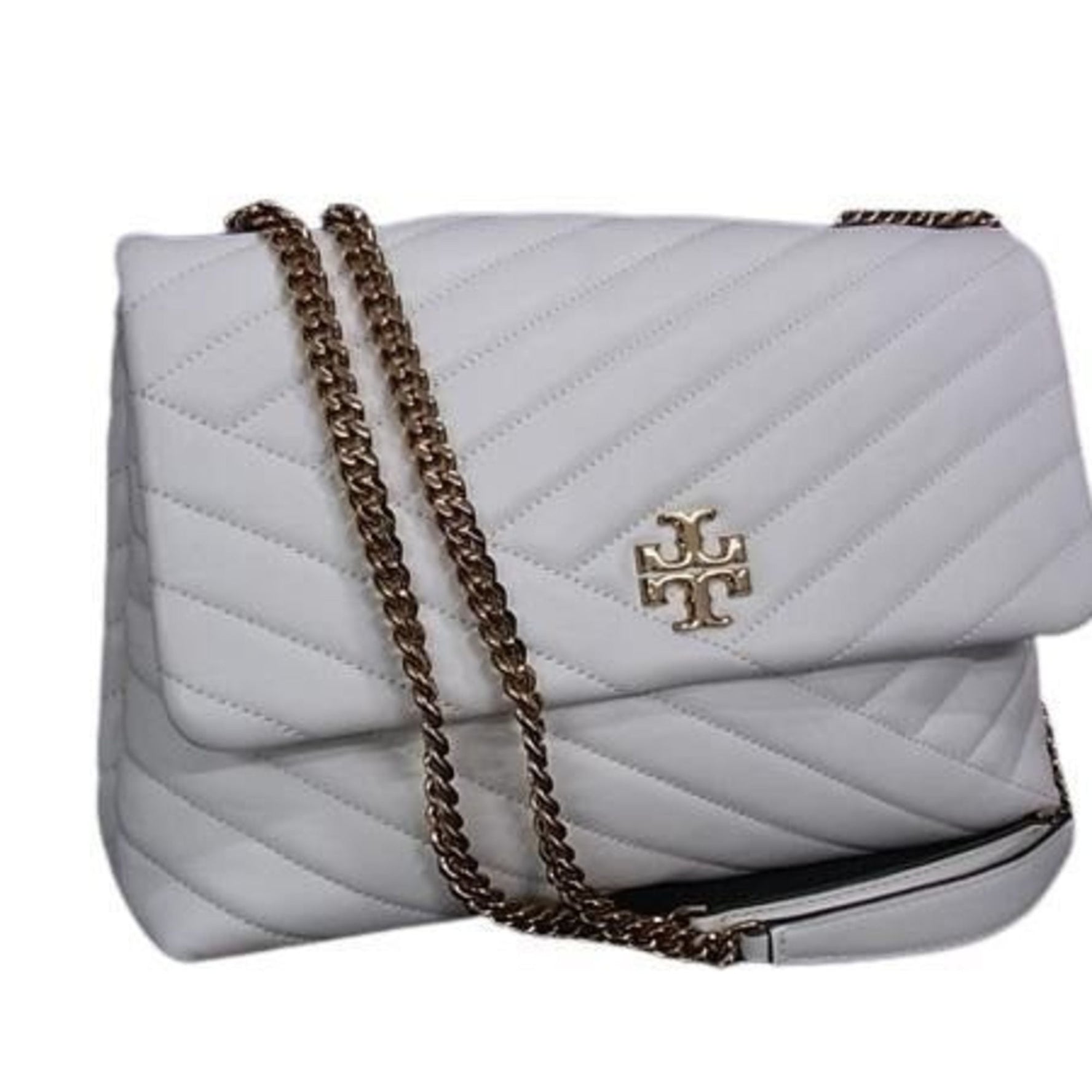 TORY BURCH Kira Shoulder Bag in Leather with Quilted Chain