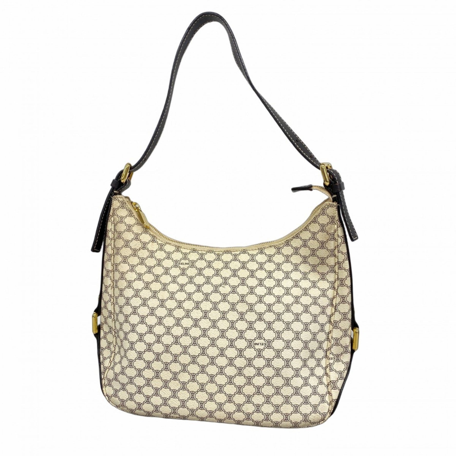 Celine Shoulder Bag Macadam Ivory Brown