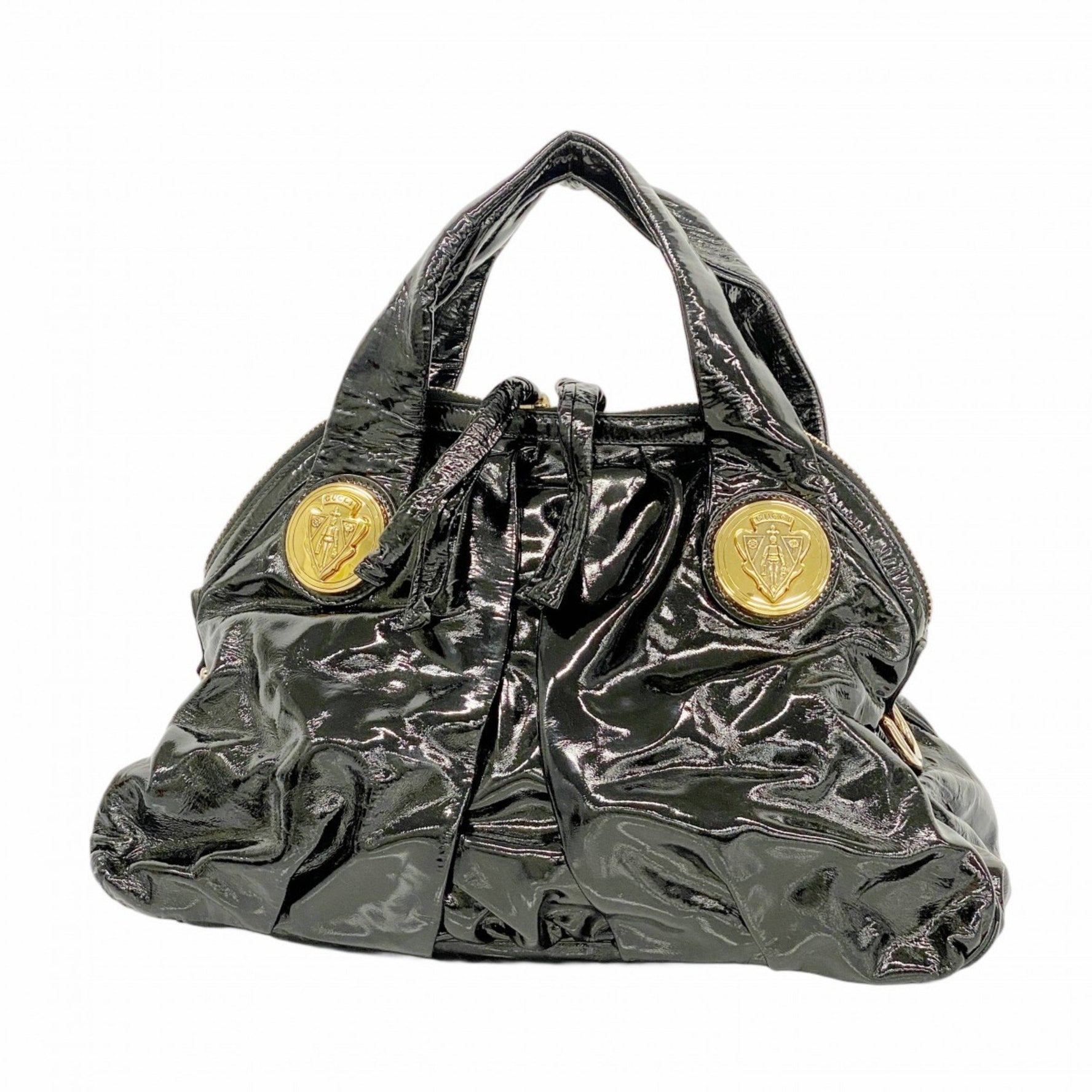 Gucci Hysteria Handbag Enamel Black Women's
