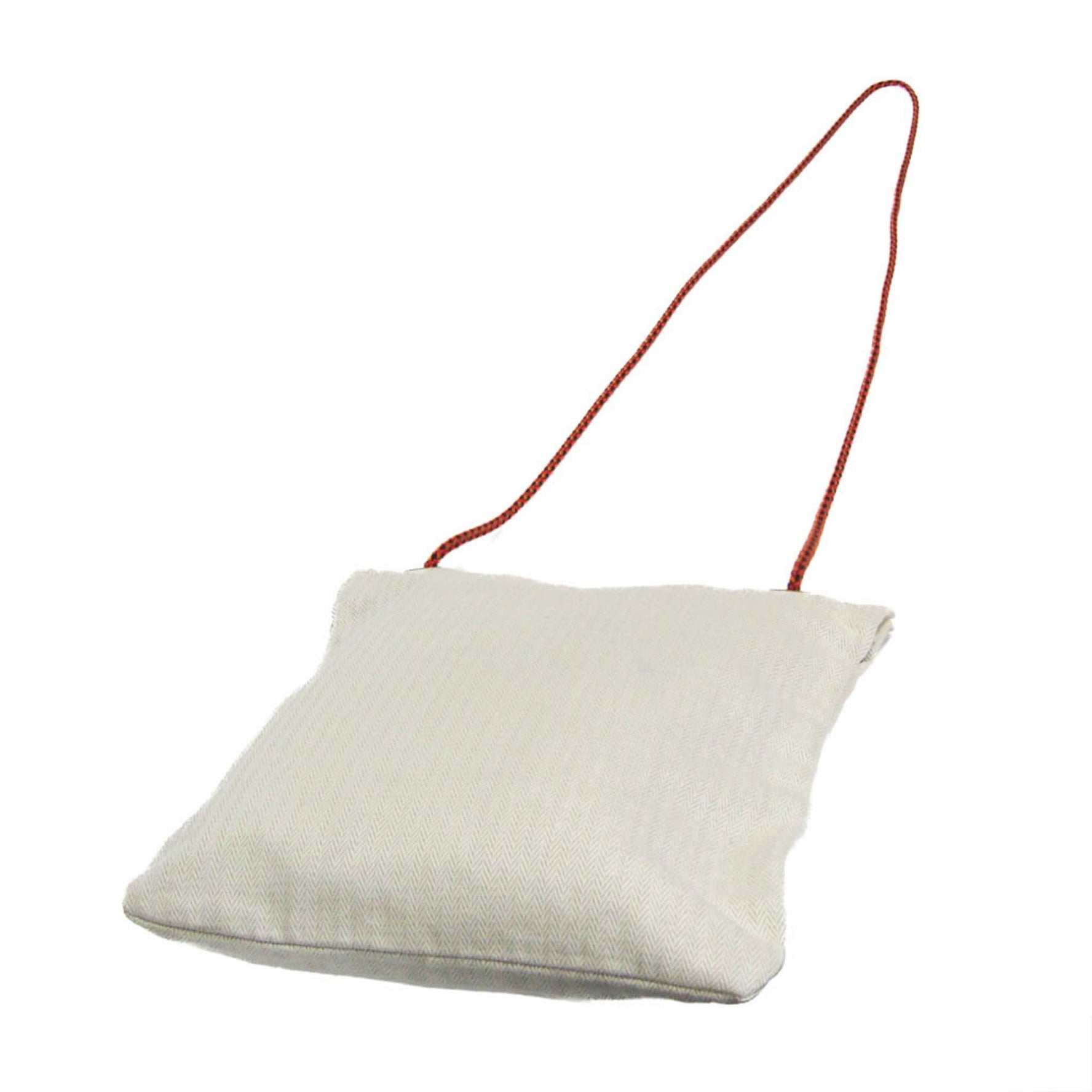 Hermes Arena PM Cotton Canvas,Leather Shoulder Bag Beige,Red Color