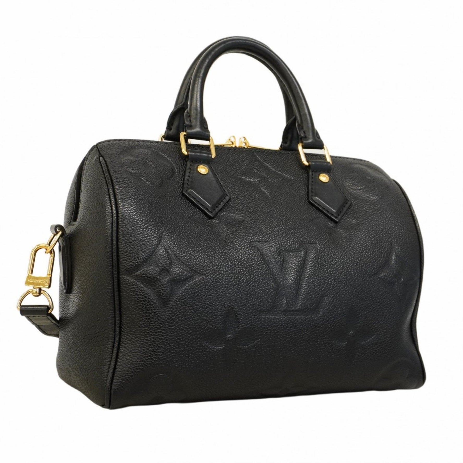 Louis Vuitton Monogram Empreinte Speedy Bandouliere 25 Handbag Noir Women's