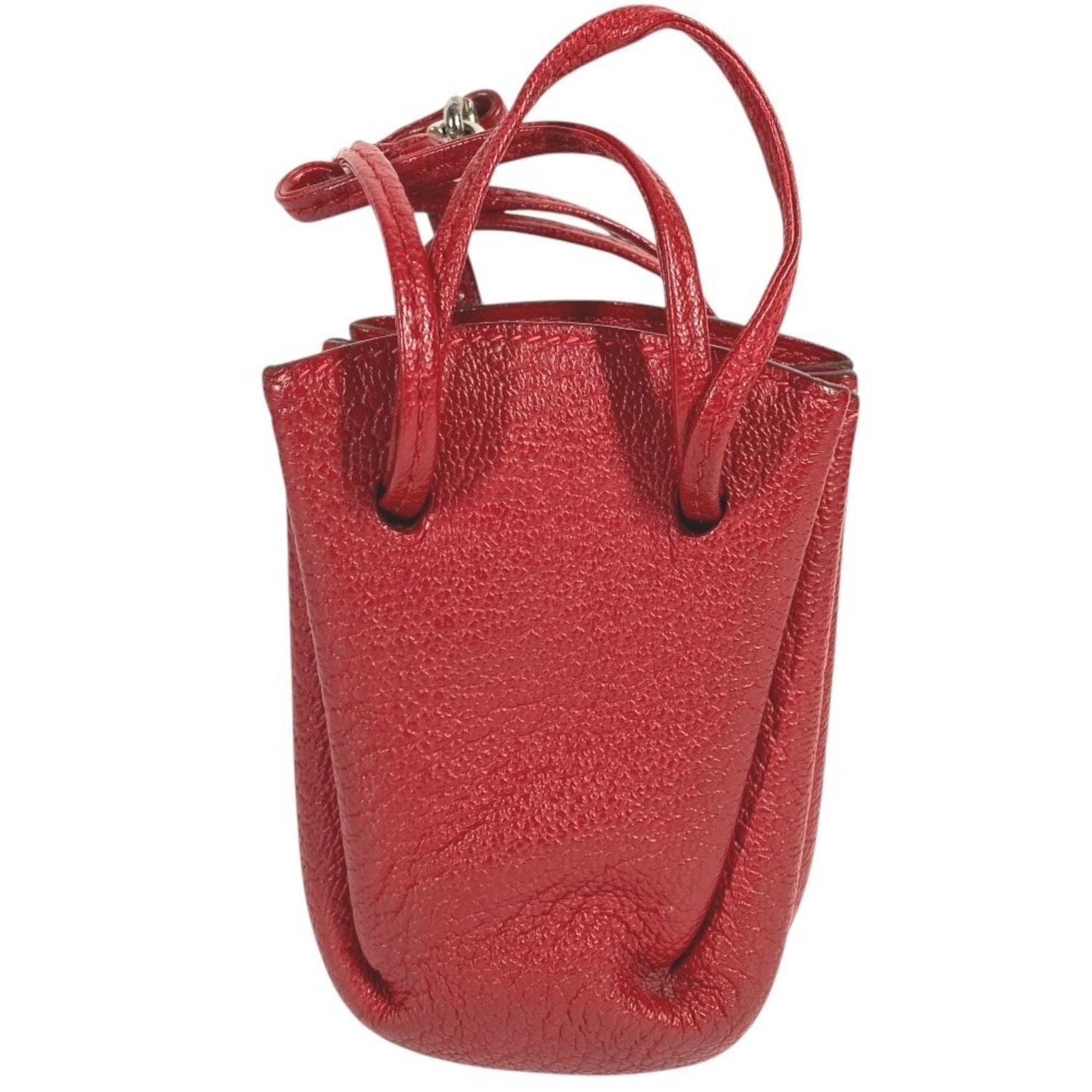 HERMES Vespa pouch, small accessory case, mini bag, drawstring leather, red