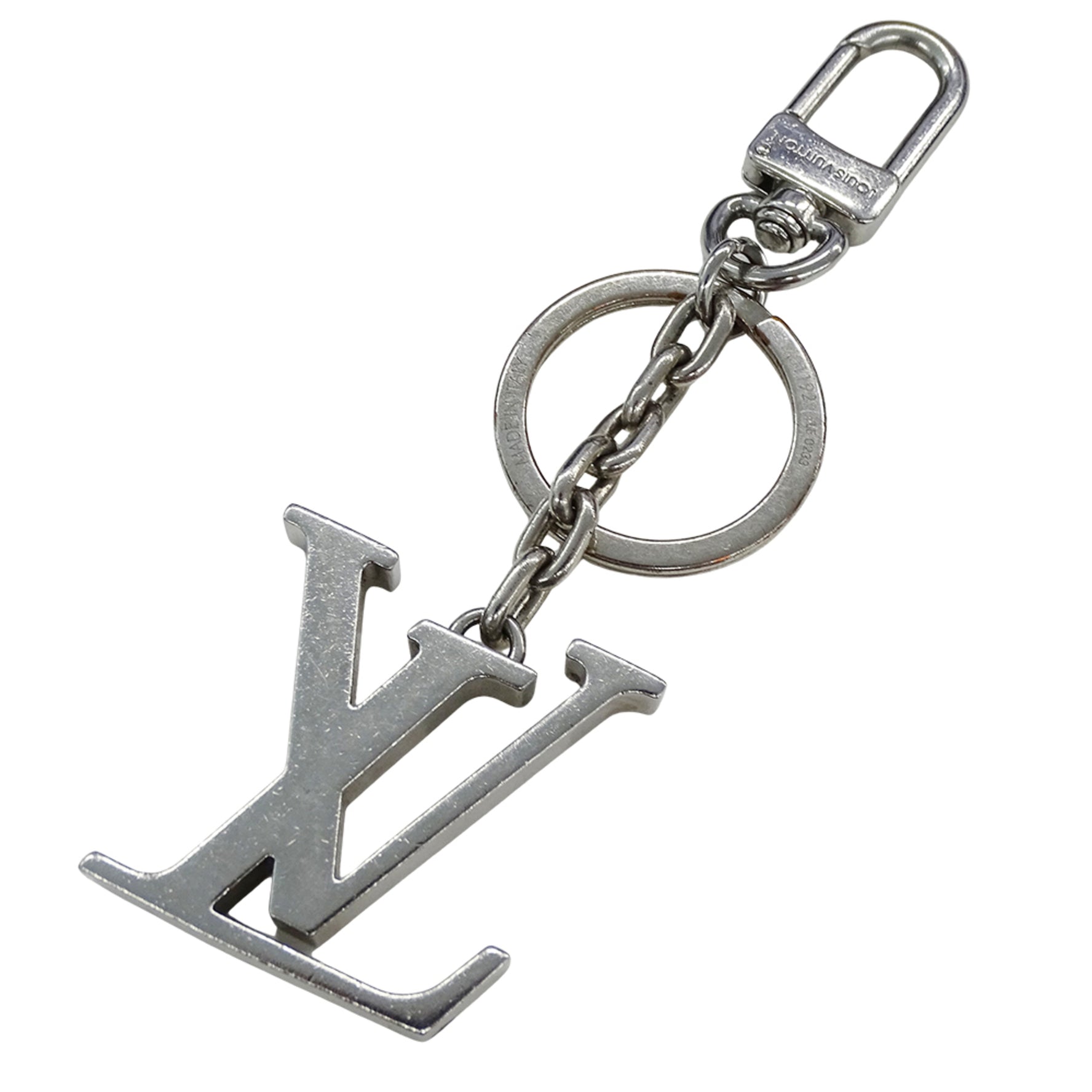 Louis Vuitton Stainless Steel Key Ring with LV Initials in