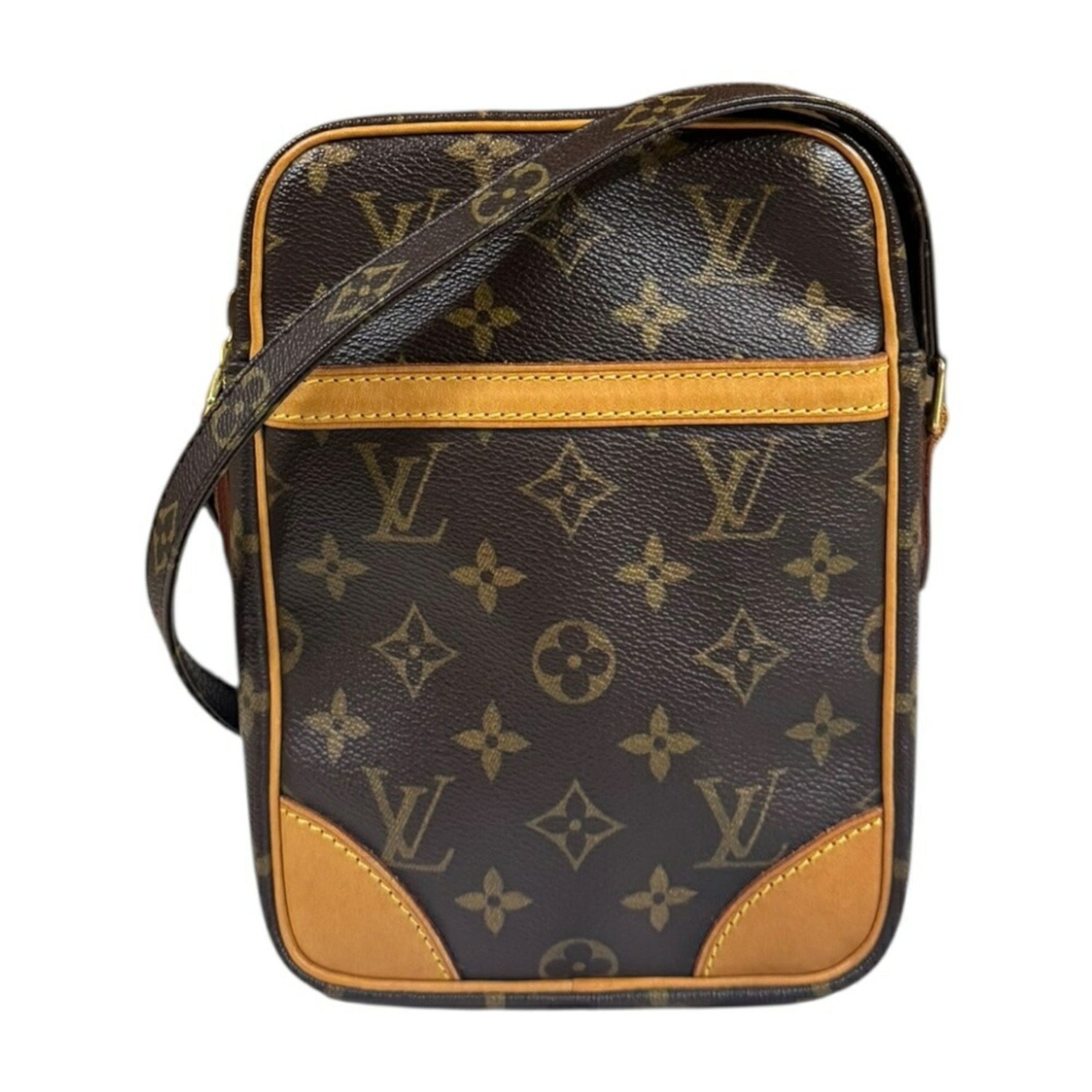 Louis Vuitton Danube Monogram Shoulder Bag in Canvas, M45266, Brown, Women's, LOUIS VUITTON