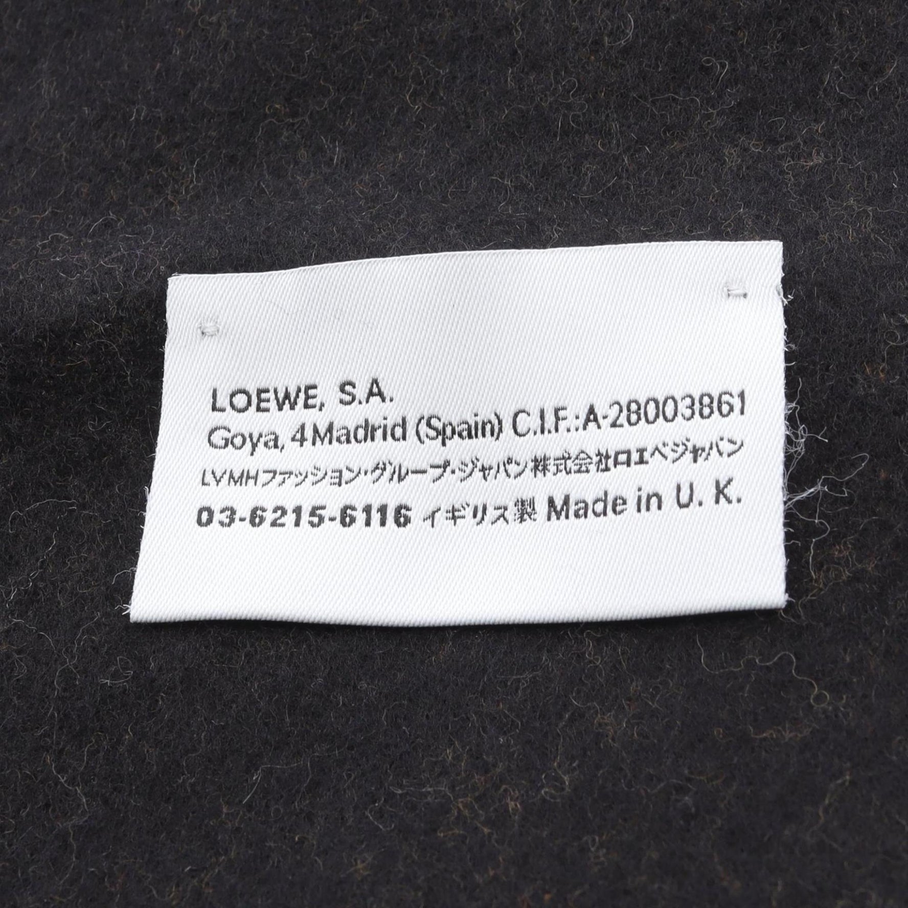 LOEWE Anagram Scarf, Wool, Black and Brown