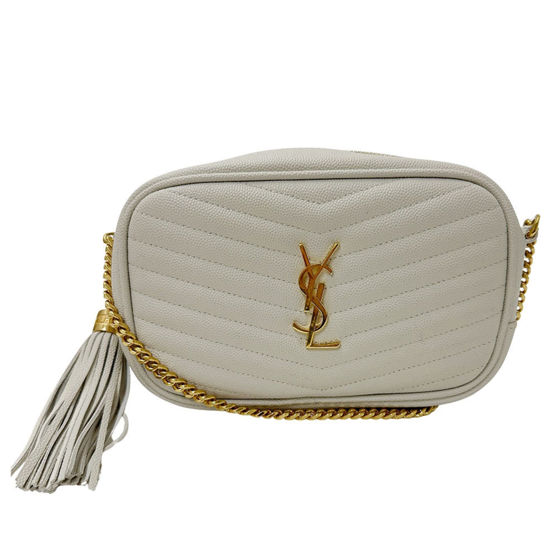 Saint Laurent Lou Shoulder Bag in Leather with Tassel, Small Mini
