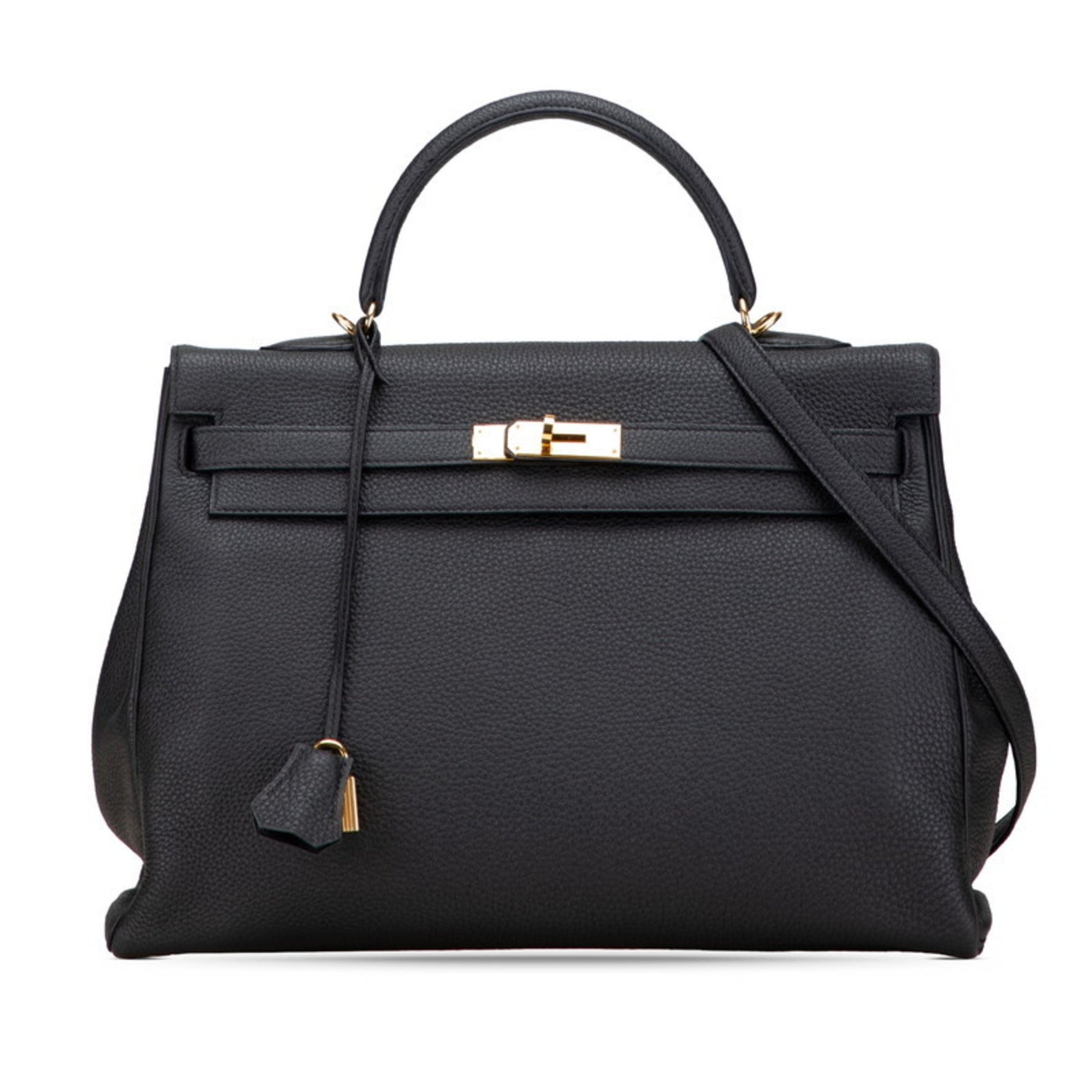 Hermes Kelly 35 Handbag/Shoulder Bag, 2-Way, Black Togo, Women's, HERMES